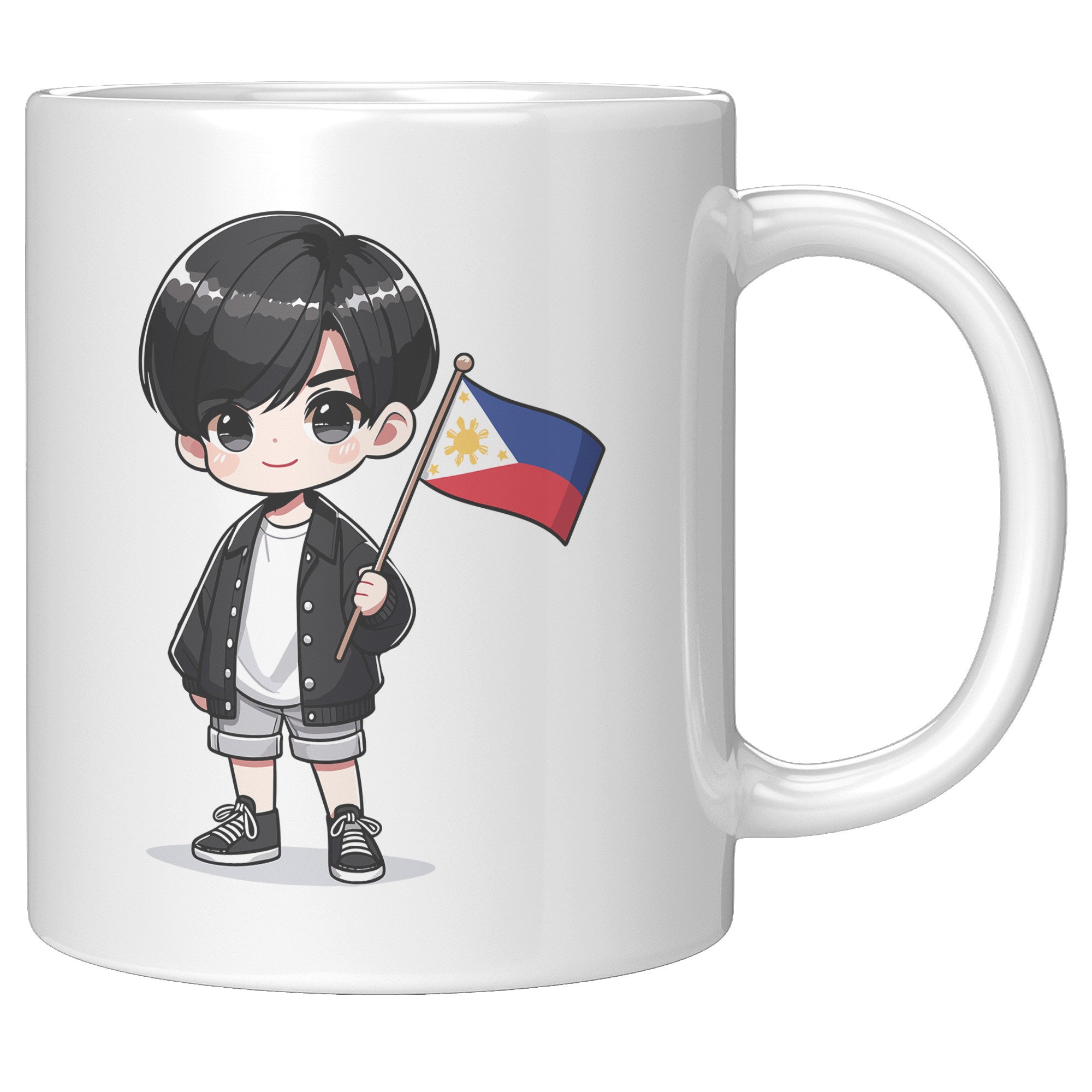"Cute Cartoon Filipino Pride Coffee Mug - Vibrant Pinoy Pride Cup - Perfect Gift for Filipinos - Colorful Philippines Heritage Mug" - M