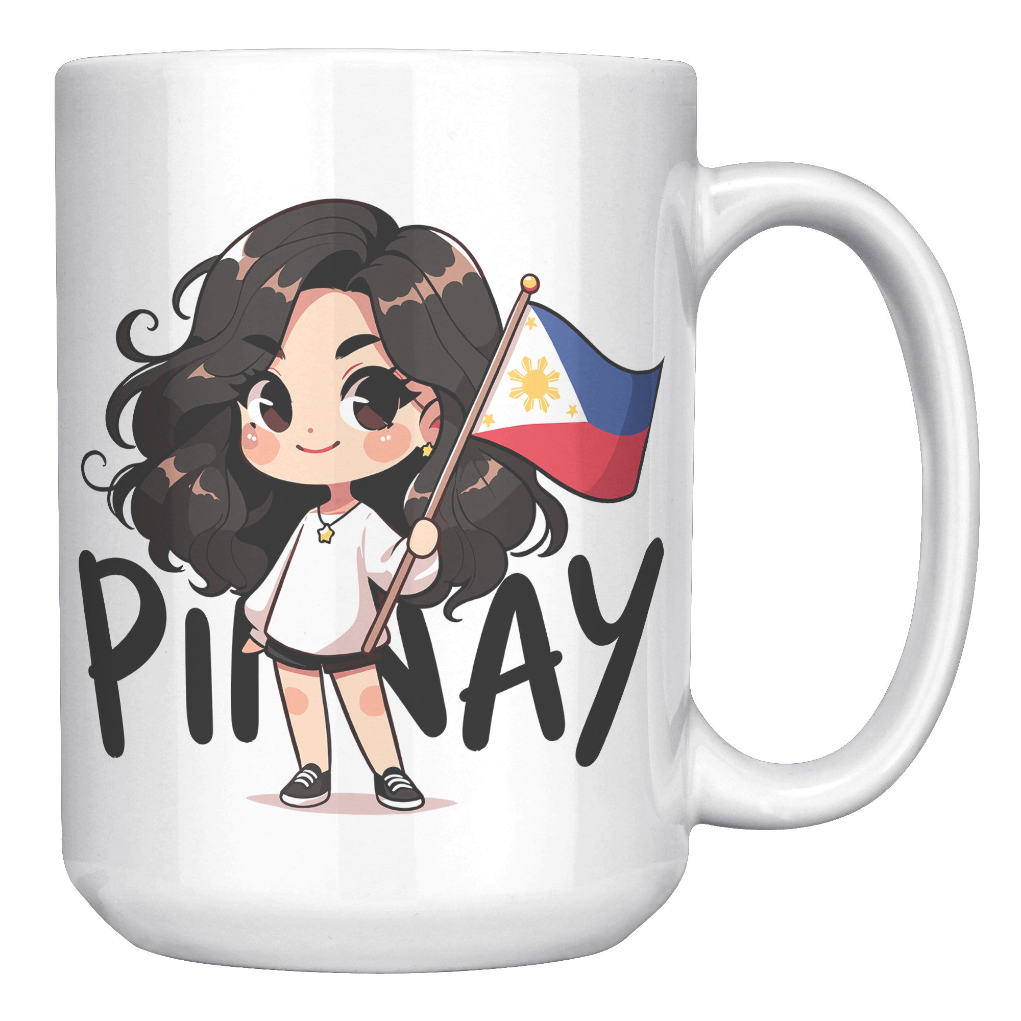 "Cute Cartoon Filipino Pride Coffee Mug - Vibrant Pinoy Pride Cup - Perfect Gift for Filipinos - Colorful Philippines Heritage Mug" - D1