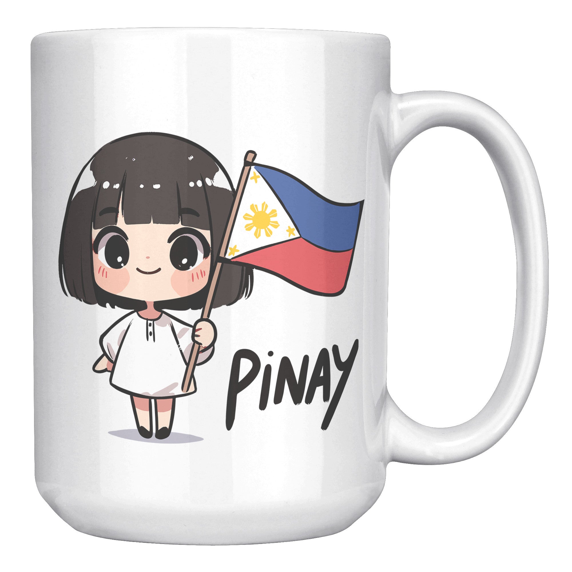 "Cute Cartoon Filipino Pride Coffee Mug - Vibrant Pinoy Pride Cup - Perfect Gift for Filipinos - Colorful Philippines Heritage Mug" - G1