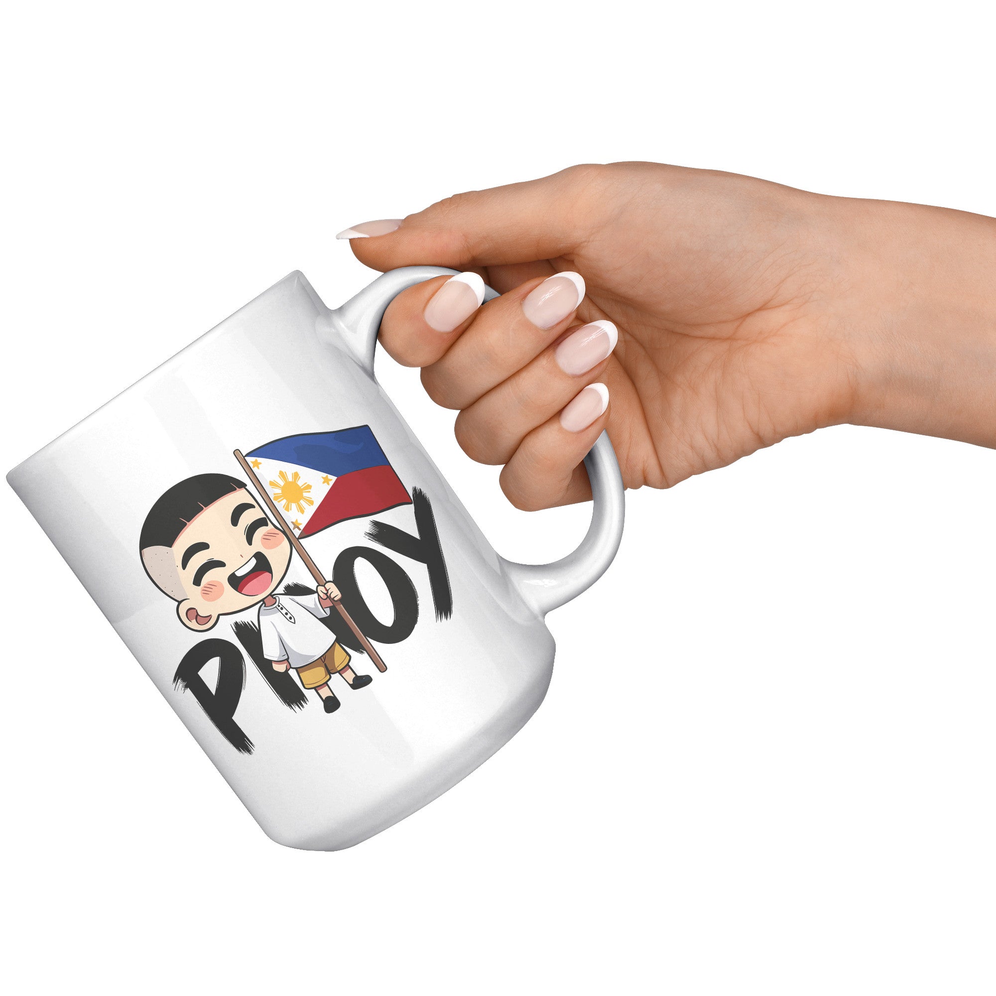 "Cute Cartoon Filipino Pride Coffee Mug - Vibrant Pinoy Pride Cup - Perfect Gift for Filipinos - Colorful Philippines Heritage Mug" - R1