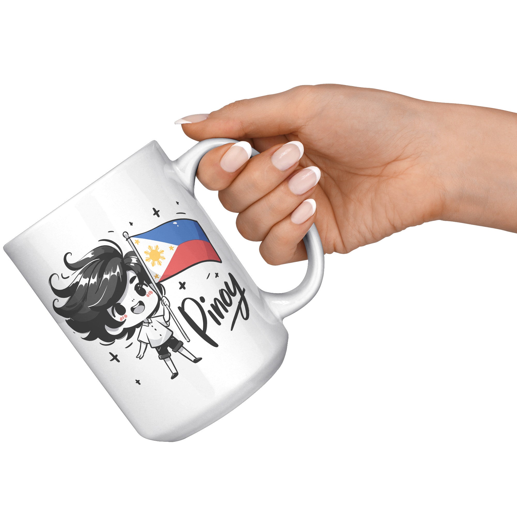 "Cute Cartoon Filipino Pride Coffee Mug - Vibrant Pinoy Pride Cup - Perfect Gift for Filipinos - Colorful Philippines Heritage Mug" - O1