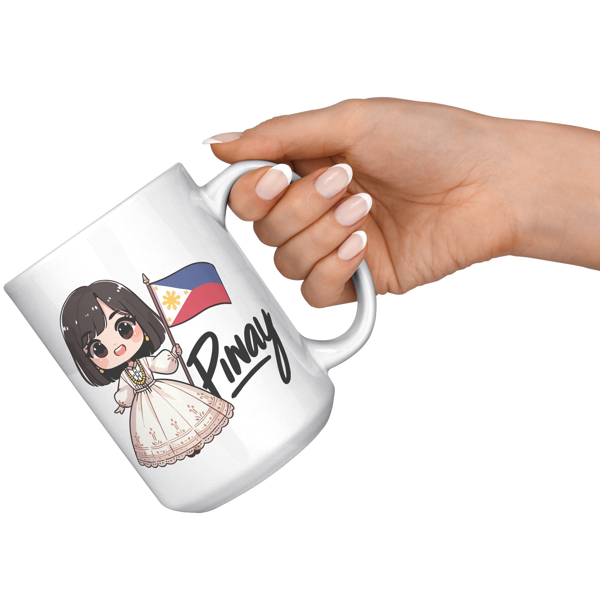 "Cute Cartoon Filipino Pride Coffee Mug - Vibrant Pinoy Pride Cup - Perfect Gift for Filipinos - Colorful Philippines Heritage Mug" - J1