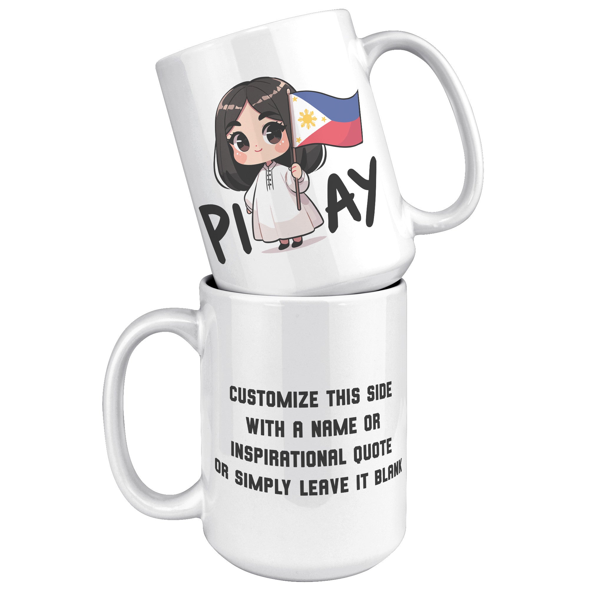 "Cute Cartoon Filipino Pride Coffee Mug - Vibrant Pinoy Pride Cup - Perfect Gift for Filipinos - Colorful Philippines Heritage Mug" - F1