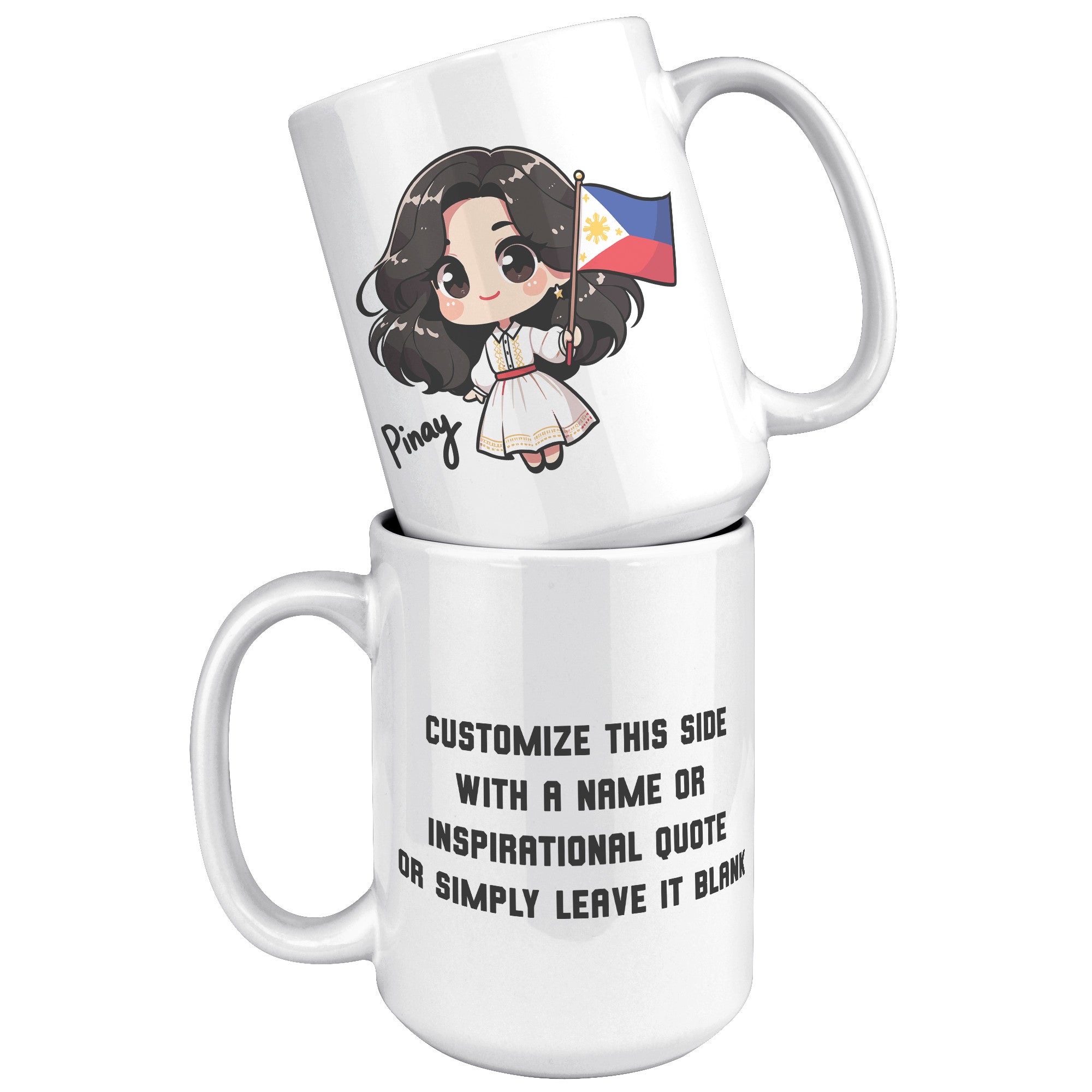 "Cute Cartoon Filipino Pride Coffee Mug - Vibrant Pinoy Pride Cup - Perfect Gift for Filipinos - Colorful Philippines Heritage Mug" - L1