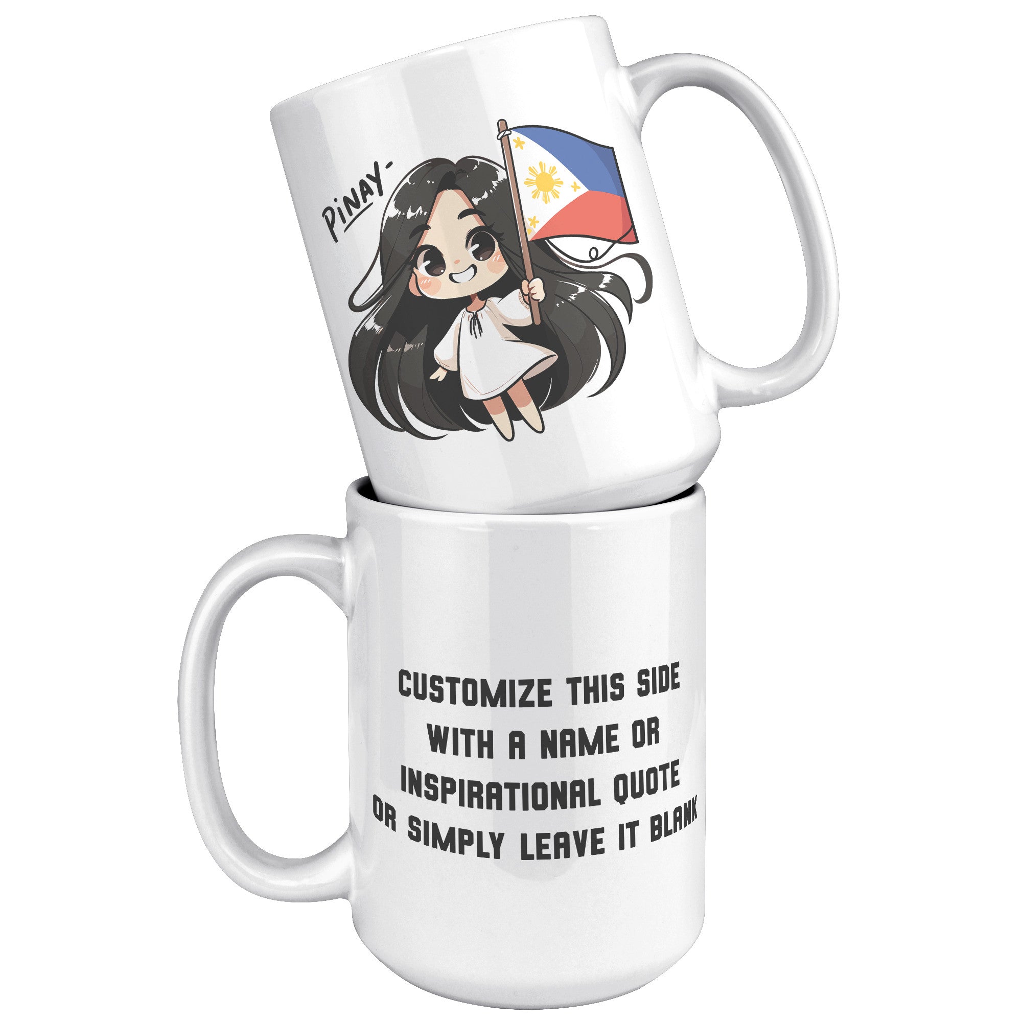 "Cute Cartoon Filipino Pride Coffee Mug - Vibrant Pinoy Pride Cup - Perfect Gift for Filipinos - Colorful Philippines Heritage Mug" - C1