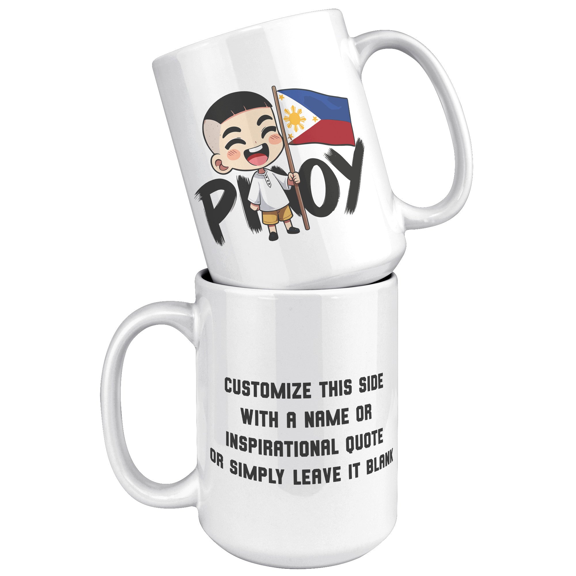 "Cute Cartoon Filipino Pride Coffee Mug - Vibrant Pinoy Pride Cup - Perfect Gift for Filipinos - Colorful Philippines Heritage Mug" - R1