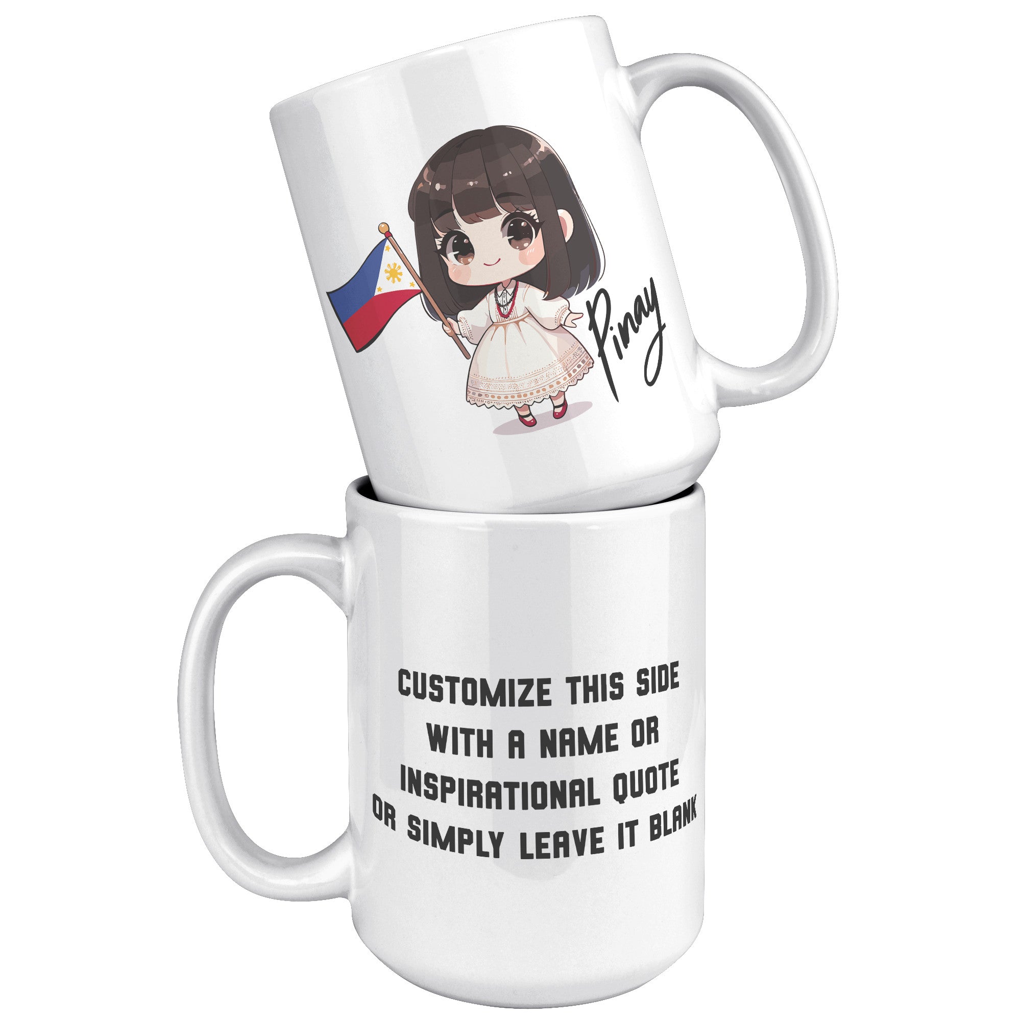 "Cute Cartoon Filipino Pride Coffee Mug - Vibrant Pinoy Pride Cup - Perfect Gift for Filipinos - Colorful Philippines Heritage Mug" - I1