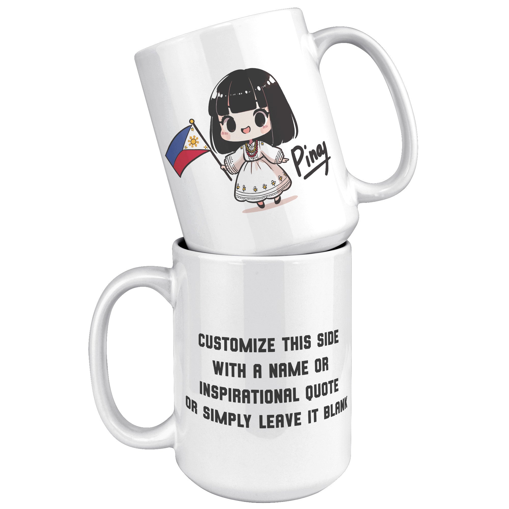 "Cute Cartoon Filipino Pride Coffee Mug - Vibrant Pinoy Pride Cup - Perfect Gift for Filipinos - Colorful Philippines Heritage Mug" - K1