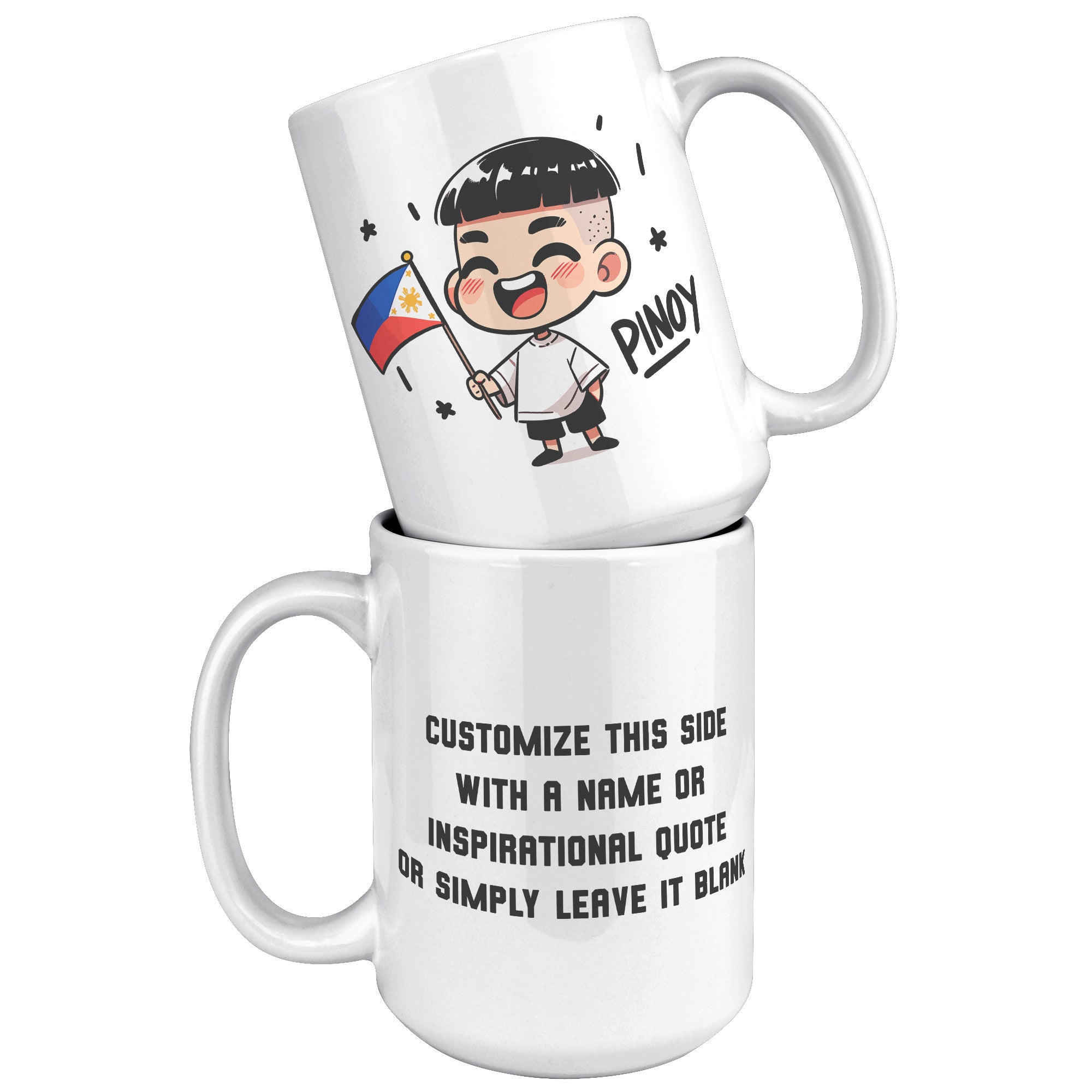 "Cute Cartoon Filipino Pride Coffee Mug - Vibrant Pinoy Pride Cup - Perfect Gift for Filipinos - Colorful Philippines Heritage Mug" - S1
