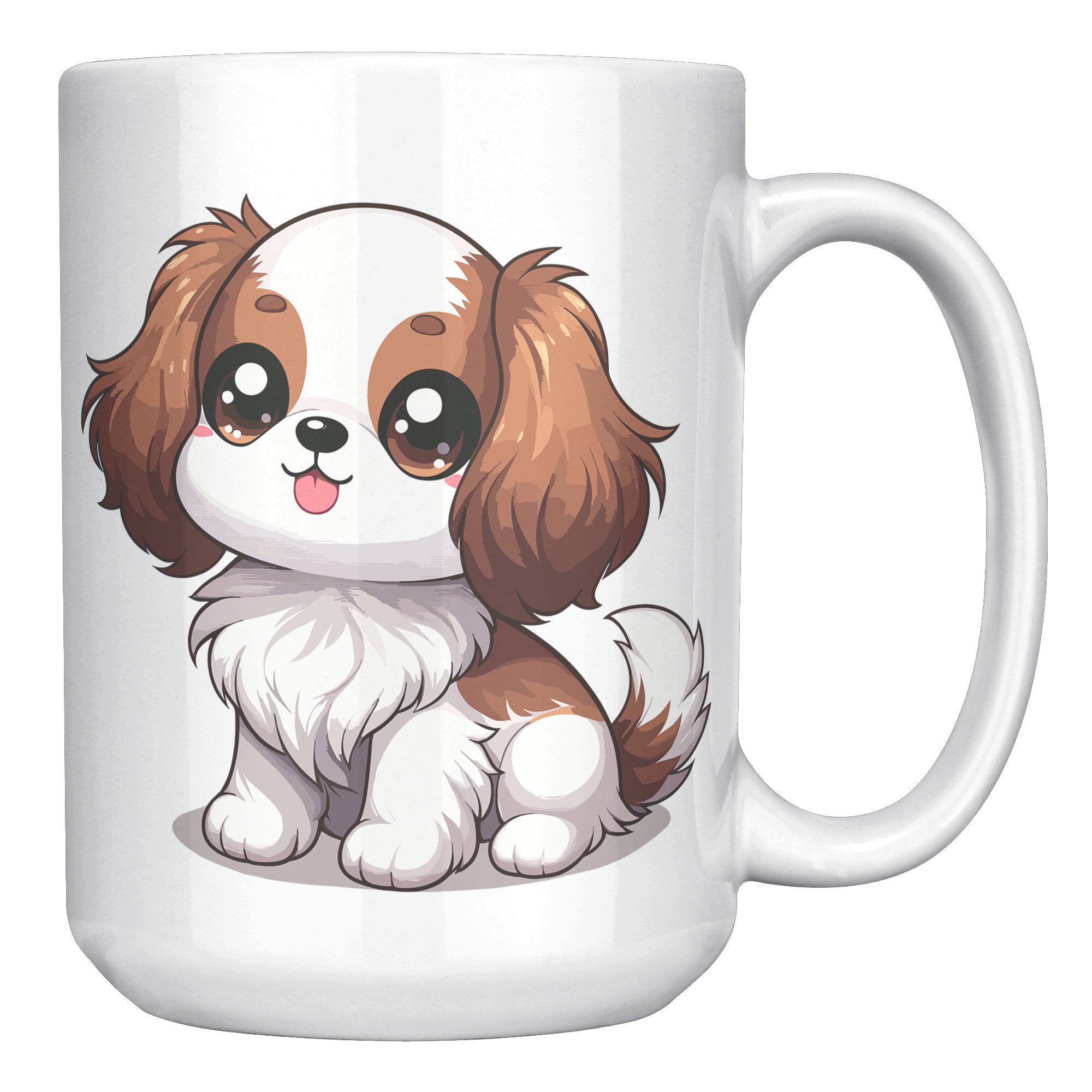 15oz Cute Cavalier King Charles Spaniel Coffee Mug - Cartoon Dog Lover Coffee Mug - Perfect Gift for Spaniel Owners - Adorable Puppy Mug - A