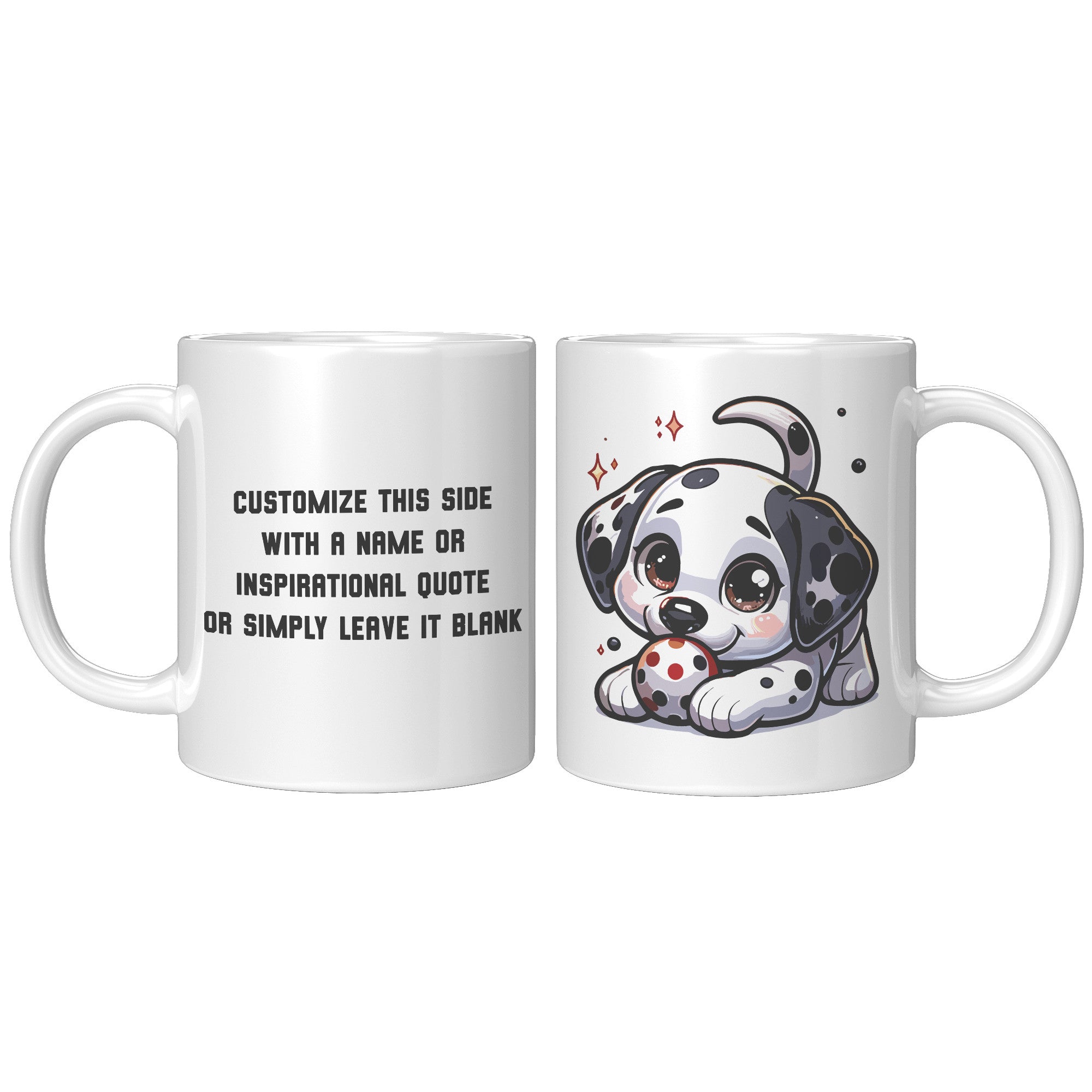 11oz Dalmatian Cartoon Coffee Mug - Spotted Dog Lover Coffee Mug - Perfect Gift for Dalmatian Owners - Fun Firehouse Dog Coffee Mug" - F