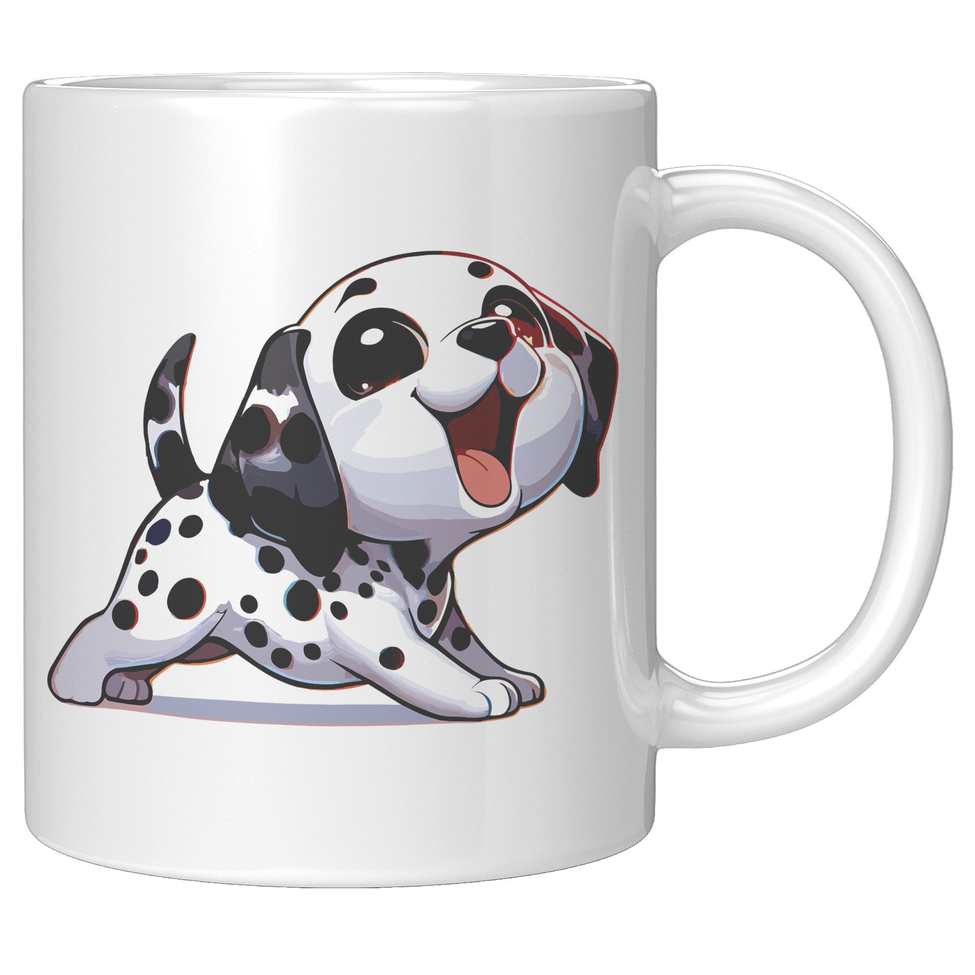 11oz Dalmatian Cartoon Coffee Mug - Spotted Dog Lover Coffee Mug - Perfect Gift for Dalmatian Owners - Fun Firehouse Dog Coffee Mug" - H
