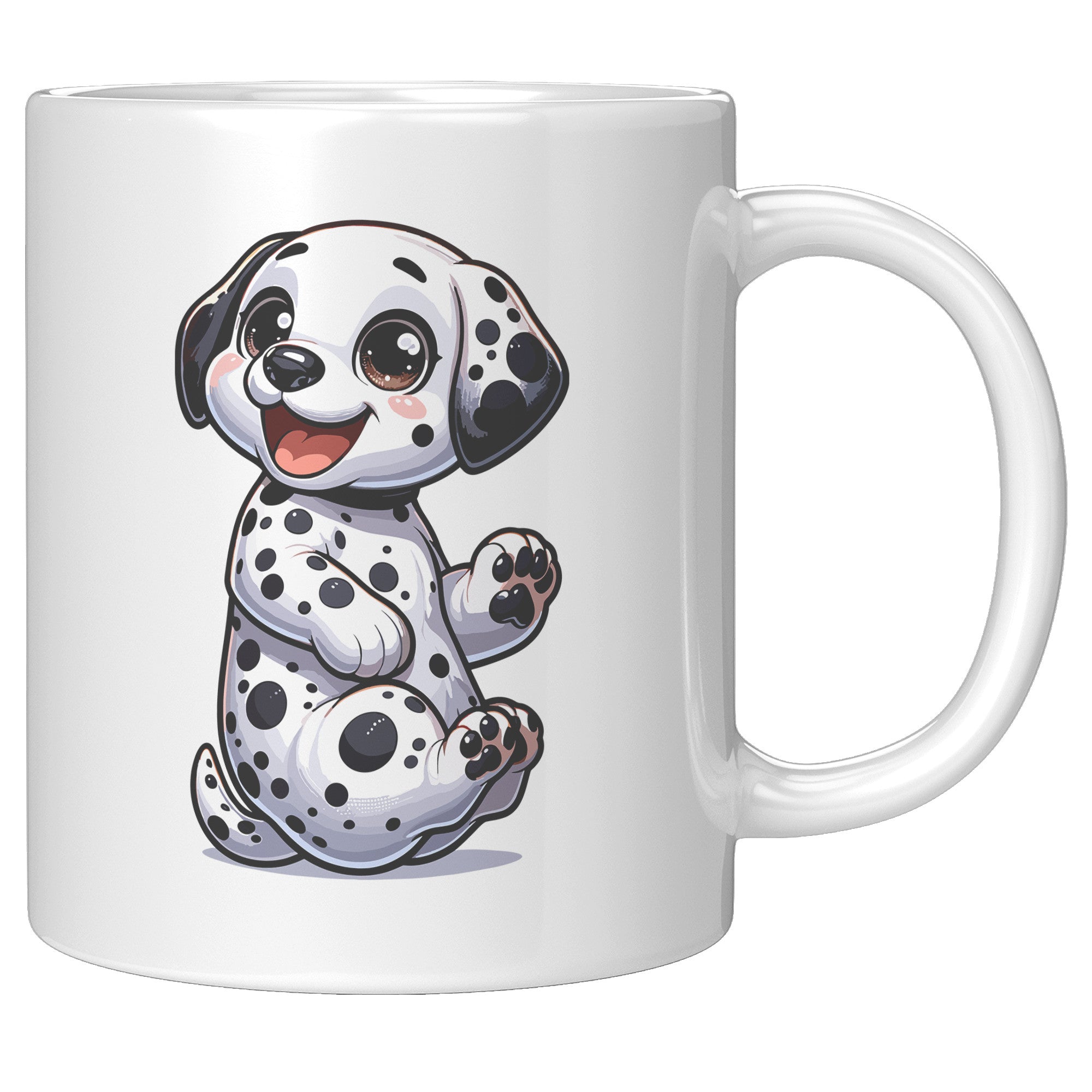 11oz Dalmatian Cartoon Coffee Mug - Spotted Dog Lover Coffee Mug - Perfect Gift for Dalmatian Owners - Fun Firehouse Dog Coffee Mug" - D
