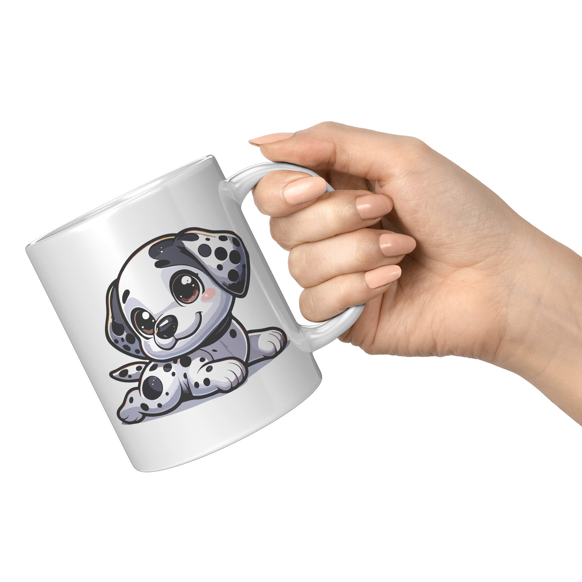11oz Dalmatian Cartoon Coffee Mug - Spotted Dog Lover Coffee Mug - Perfect Gift for Dalmatian Owners - Fun Firehouse Dog Coffee Mug" - E