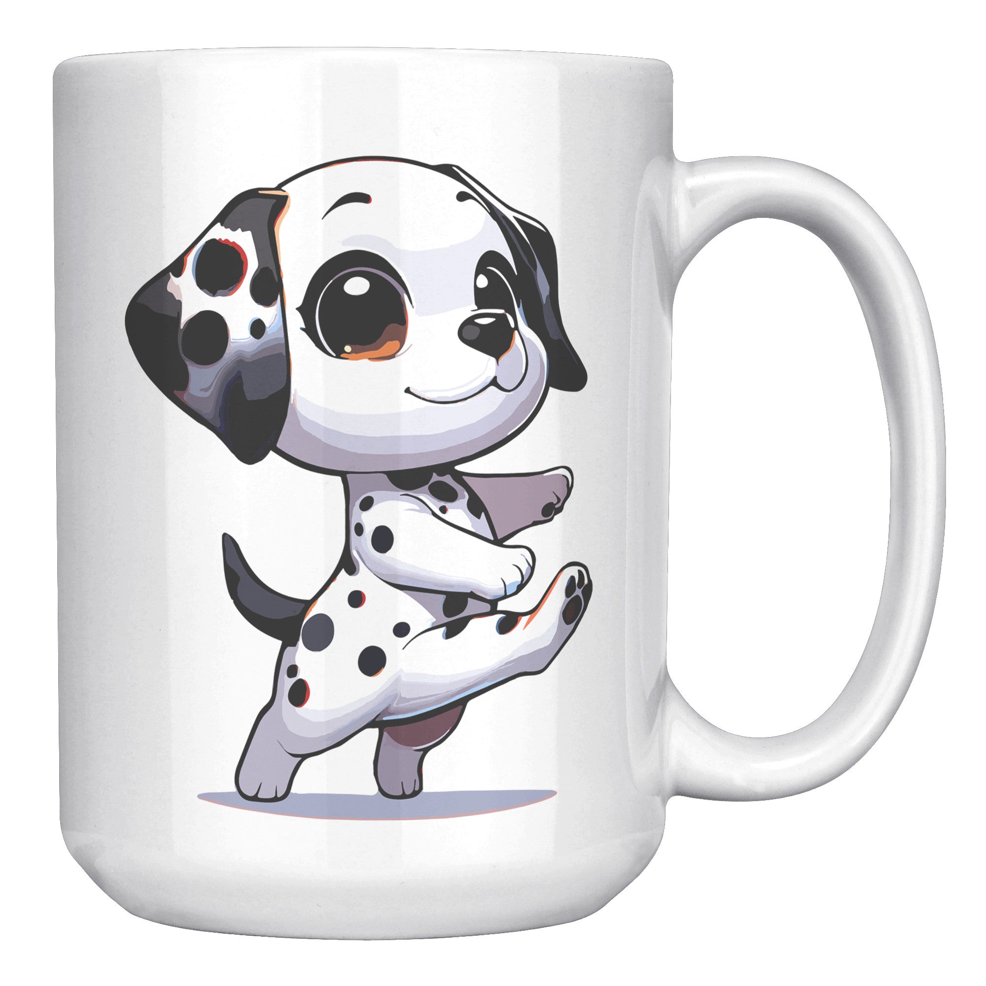 15oz Dalmatian Cartoon Coffee Mug - Spotted Dog Lover Coffee Mug - Perfect Gift for Dalmatian Owners - Fun Firehouse Dog Coffee Mug" - G1