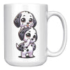 15oz Dalmatian Cartoon Coffee Mug - Spotted Dog Lover Coffee Mug - Perfect Gift for Dalmatian Owners - Fun Firehouse Dog Coffee Mug