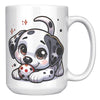 15oz Dalmatian Cartoon Coffee Mug - Spotted Dog Lover Coffee Mug - Perfect Gift for Dalmatian Owners - Fun Firehouse Dog Coffee Mug