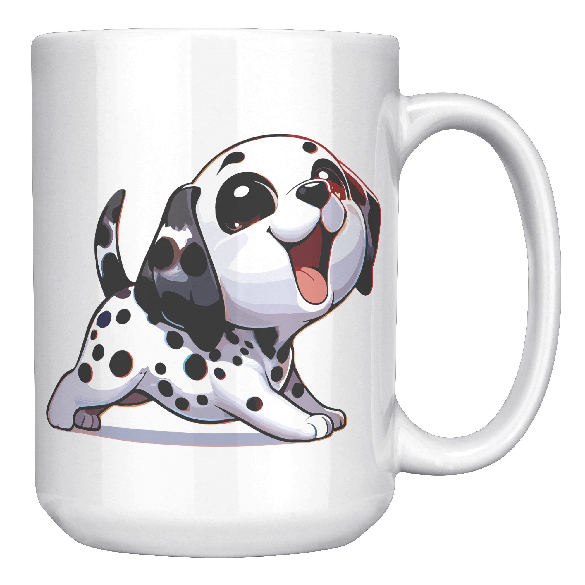 15oz Dalmatian Cartoon Coffee Mug - Spotted Dog Lover Coffee Mug - Perfect Gift for Dalmatian Owners - Fun Firehouse Dog Coffee Mug" - H1