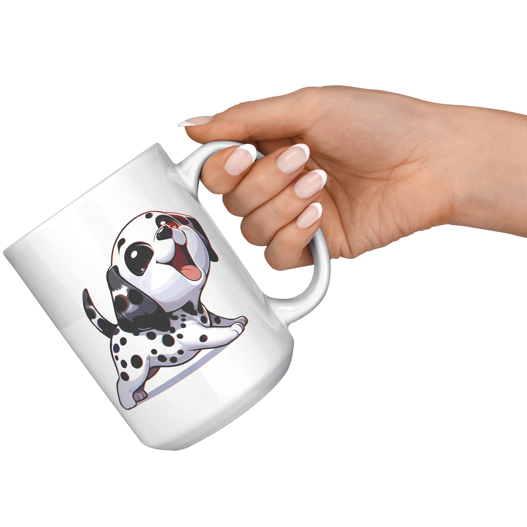 15oz Dalmatian Cartoon Coffee Mug - Spotted Dog Lover Coffee Mug - Perfect Gift for Dalmatian Owners - Fun Firehouse Dog Coffee Mug" - H1