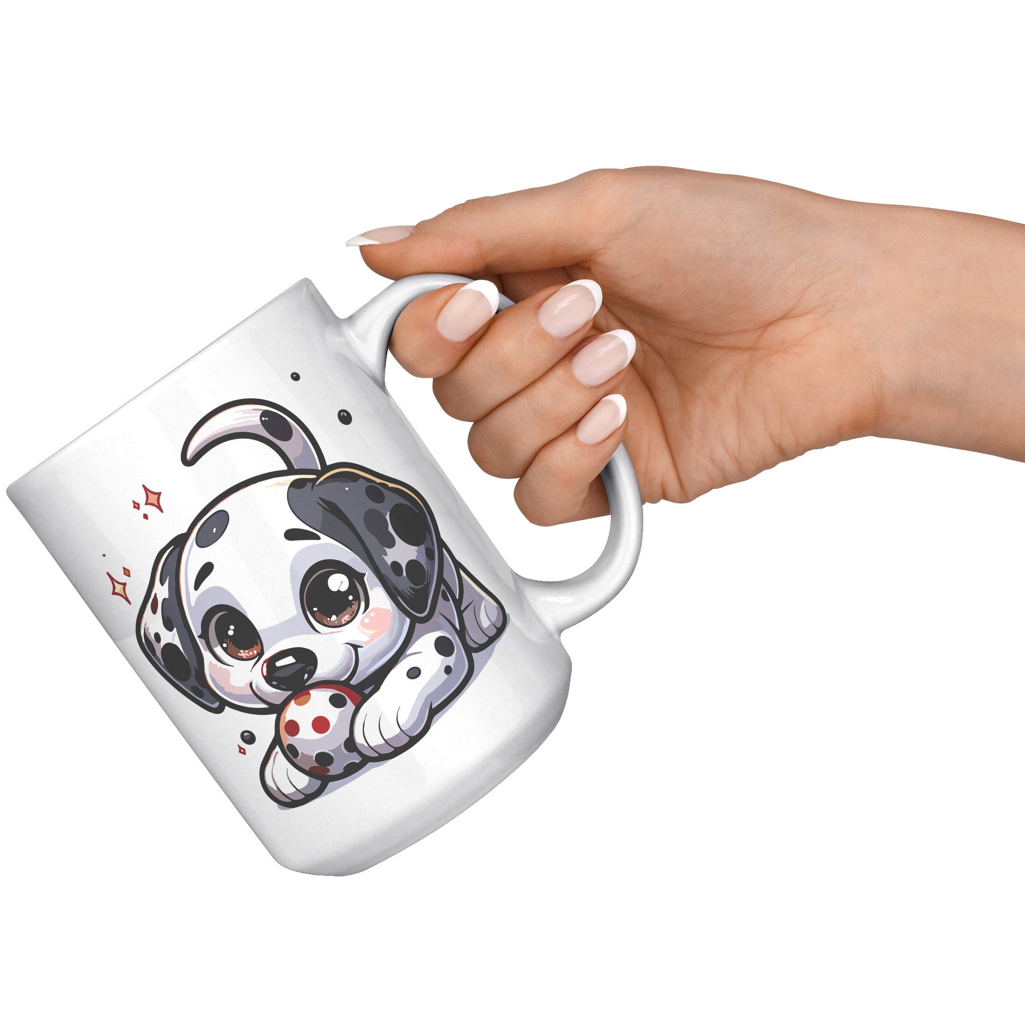 15oz Dalmatian Cartoon Coffee Mug - Spotted Dog Lover Coffee Mug - Perfect Gift for Dalmatian Owners - Fun Firehouse Dog Coffee Mug" - F1