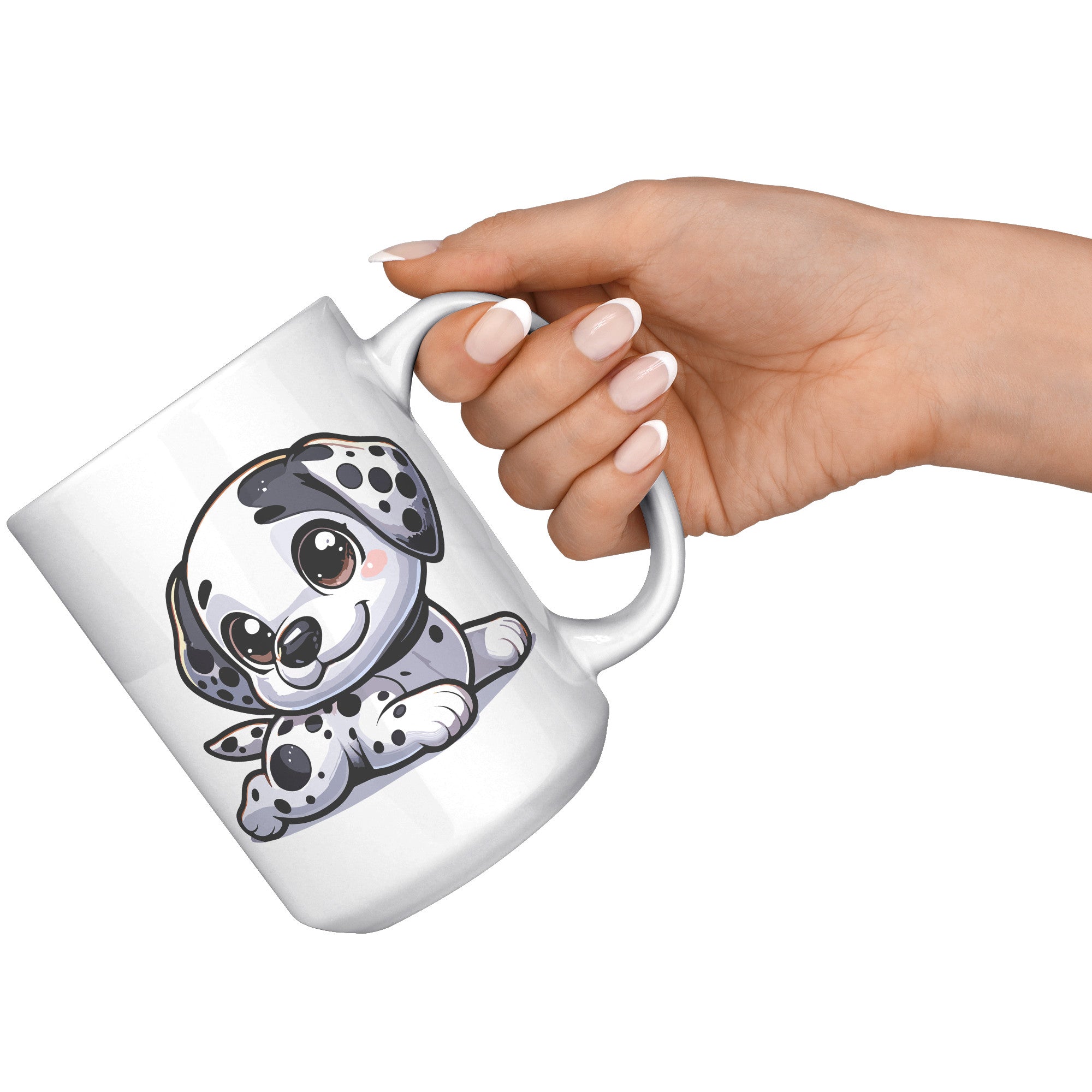 15oz Dalmatian Cartoon Coffee Mug - Spotted Dog Lover Coffee Mug - Perfect Gift for Dalmatian Owners - Fun Firehouse Dog Coffee Mug" - E1