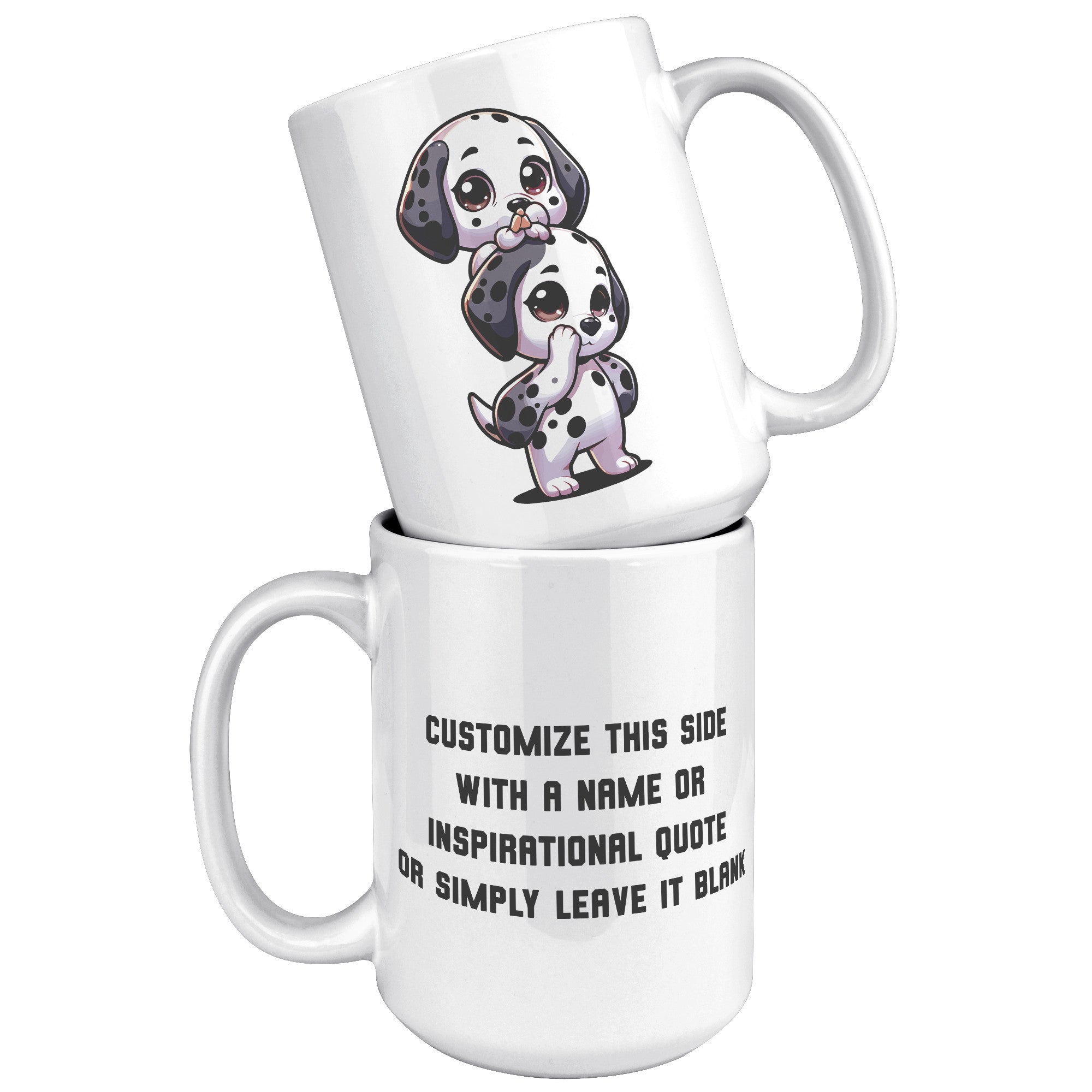 15oz Dalmatian Cartoon Coffee Mug - Spotted Dog Lover Coffee Mug - Perfect Gift for Dalmatian Owners - Fun Firehouse Dog Coffee Mug" - I1