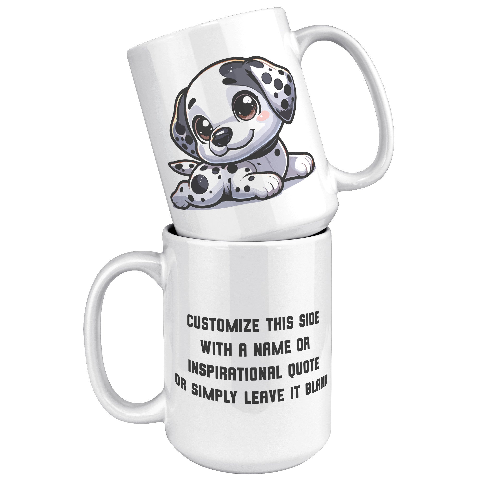 15oz Dalmatian Cartoon Coffee Mug - Spotted Dog Lover Coffee Mug - Perfect Gift for Dalmatian Owners - Fun Firehouse Dog Coffee Mug" - E1