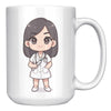 15 oz Custom RN Nurse Gift Coffee Mug - Cute Cartoon Nurse Design - Perfect for Nurse's Day, Birthdays, Graduations - Durable & Fun Mug for Everyday Heroes