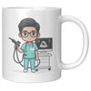 11 oz Custom RN Nurse Gift Coffee Mug - Cute Cartoon Nurse Design - Perfect for Nurse's Day, Birthdays, Graduations - Durable & Fun Mug for Everyday Heroes