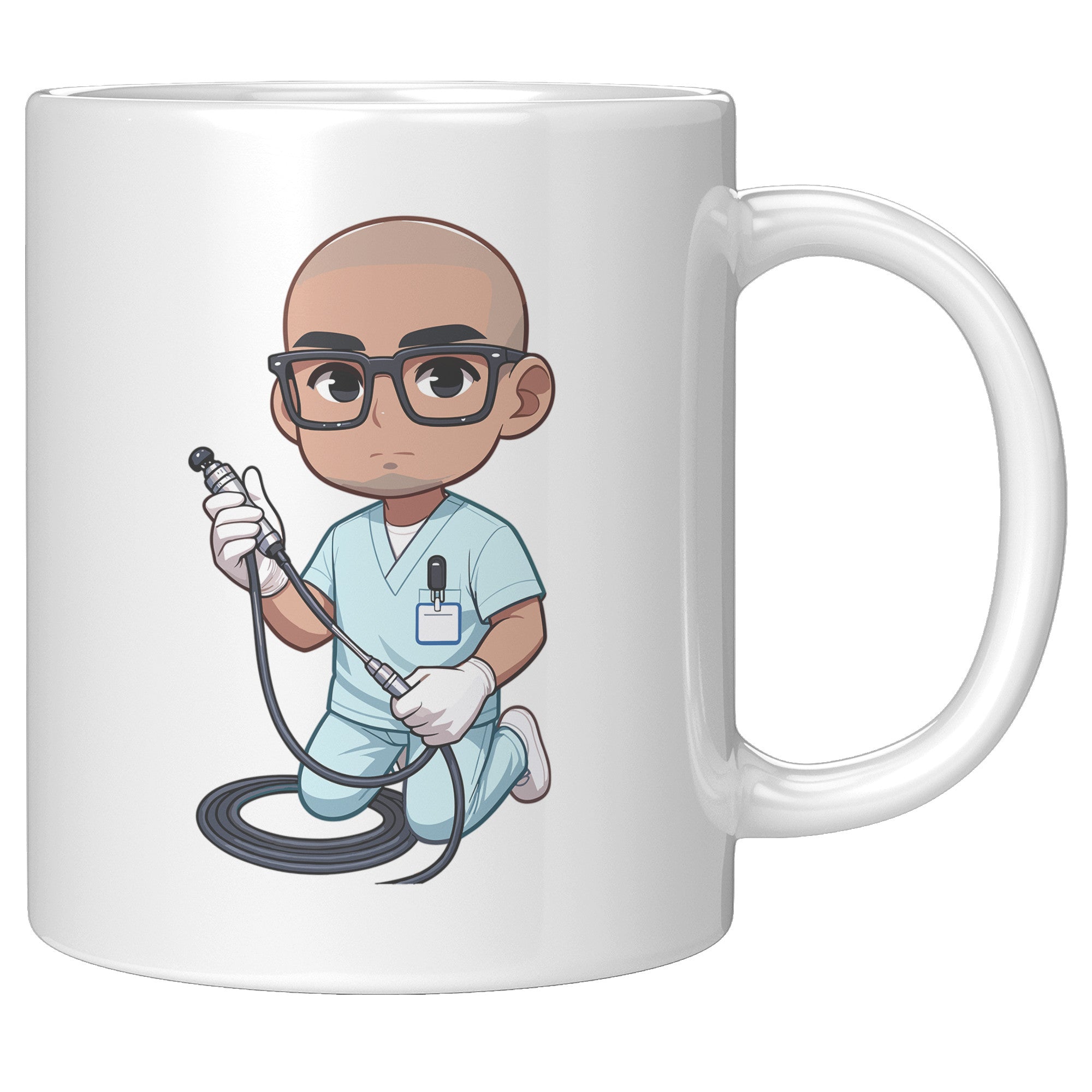 11 oz Custom RN Nurse Gift Coffee Mug - Cute Cartoon Nurse Design - Perfect for Nurse's Day, Birthdays, Graduations - Durable & Fun Mug for Everyday Heroes