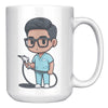 15 oz Custom RN Nurse Gift Coffee Mug - Cute Cartoon Nurse Design - Perfect for Nurse's Day, Birthdays, Graduations - Durable & Fun Mug for Everyday Heroes