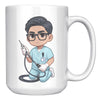 15 oz Custom RN Nurse Gift Coffee Mug - Cute Cartoon Nurse Design - Perfect for Nurse's Day, Birthdays, Graduations - Durable & Fun Mug for Everyday Heroes