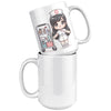 15 oz Custom RN Nurse Gift Coffee Mug - Cute Cartoon Nurse Design - Perfect for Nurse's Day, Birthdays, Graduations - Durable & Fun Mug for Everyday Heroes