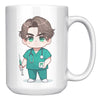 15 oz Custom RN Nurse Gift Coffee Mug - Cute Cartoon Nurse Design - Perfect for Nurse's Day, Birthdays, Graduations - Durable & Fun Mug for Everyday Heroes