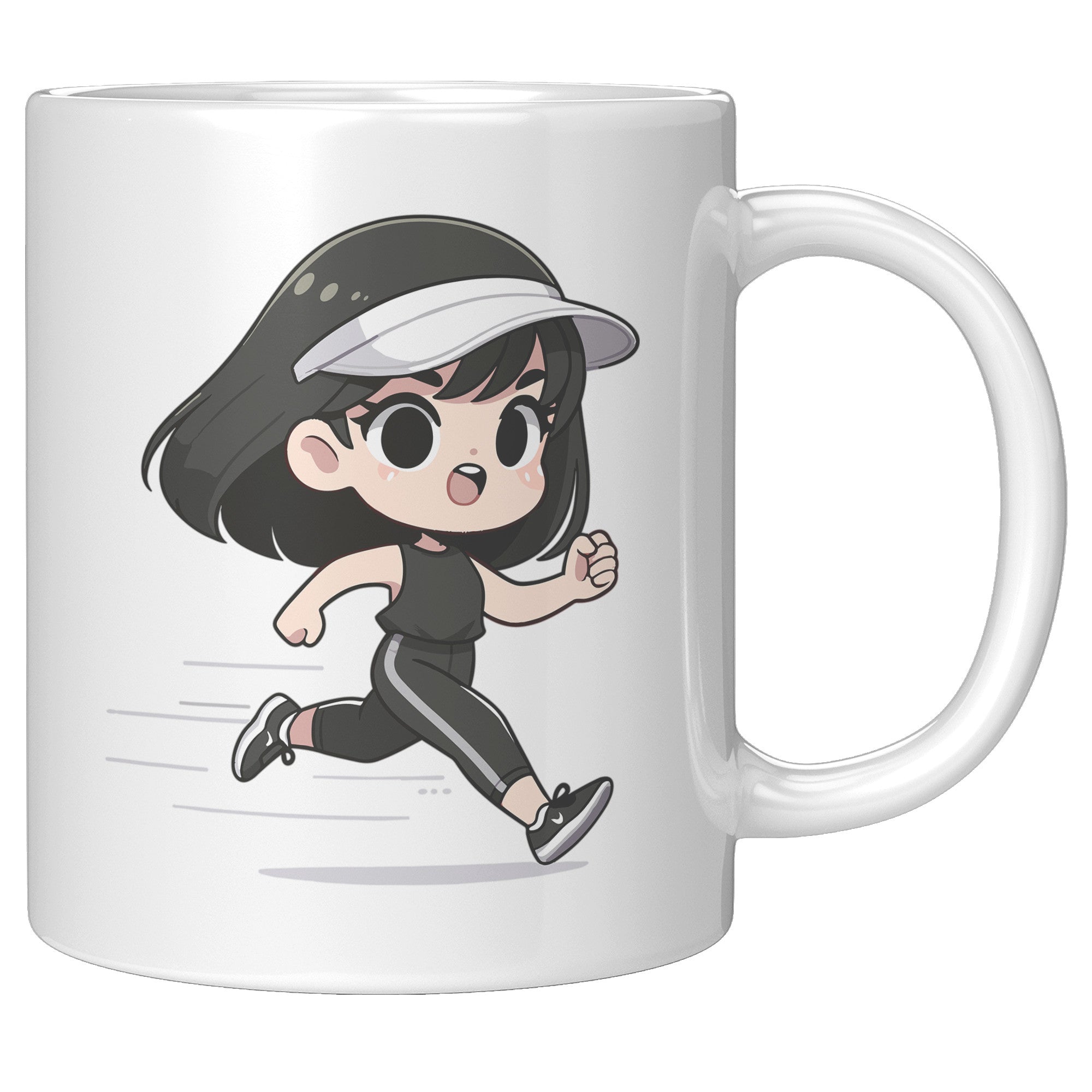 "Female Runner Coffee Mug - Inspirational Running Quotes Cup - Perfect Gift for Women Runners - Motivational Marathoner's Morning Brew" - D