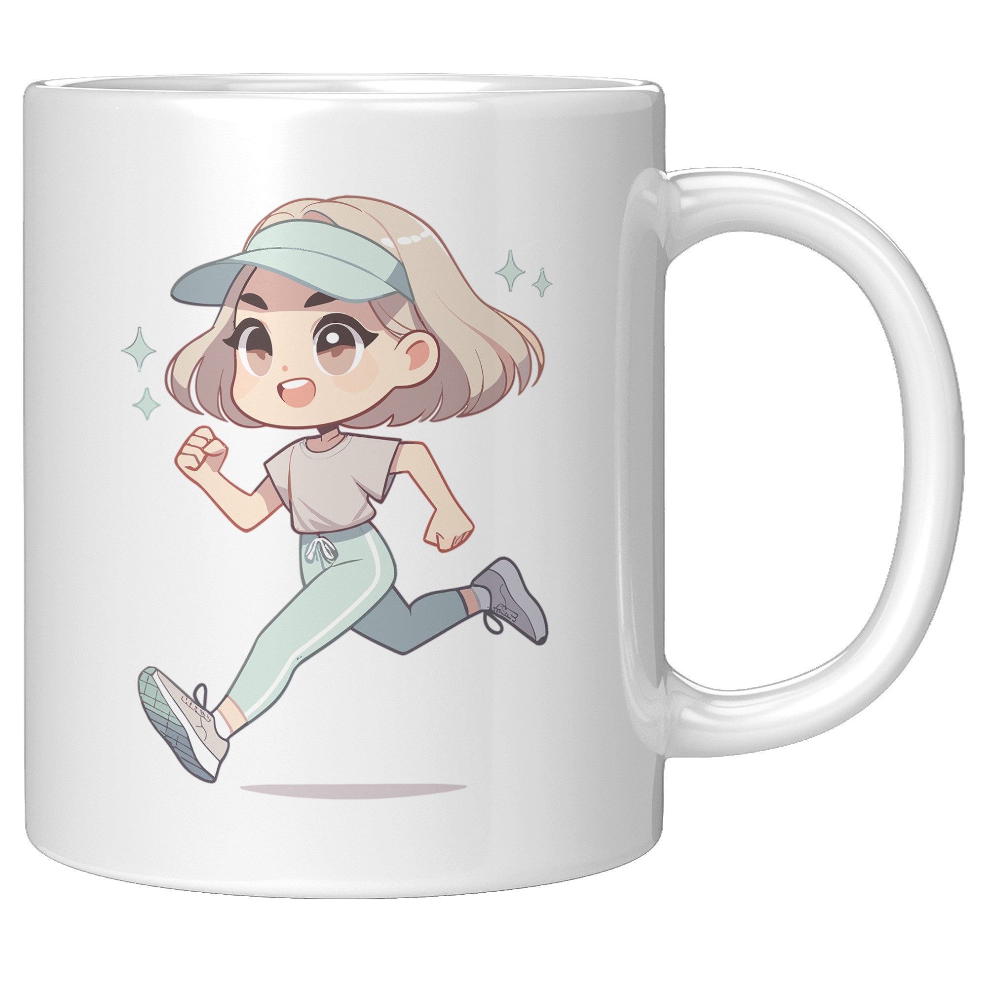 "Female Runner Coffee Mug - Inspirational Running Quotes Cup - Perfect Gift for Women Runners - Motivational Marathoner's Morning Brew" - Q