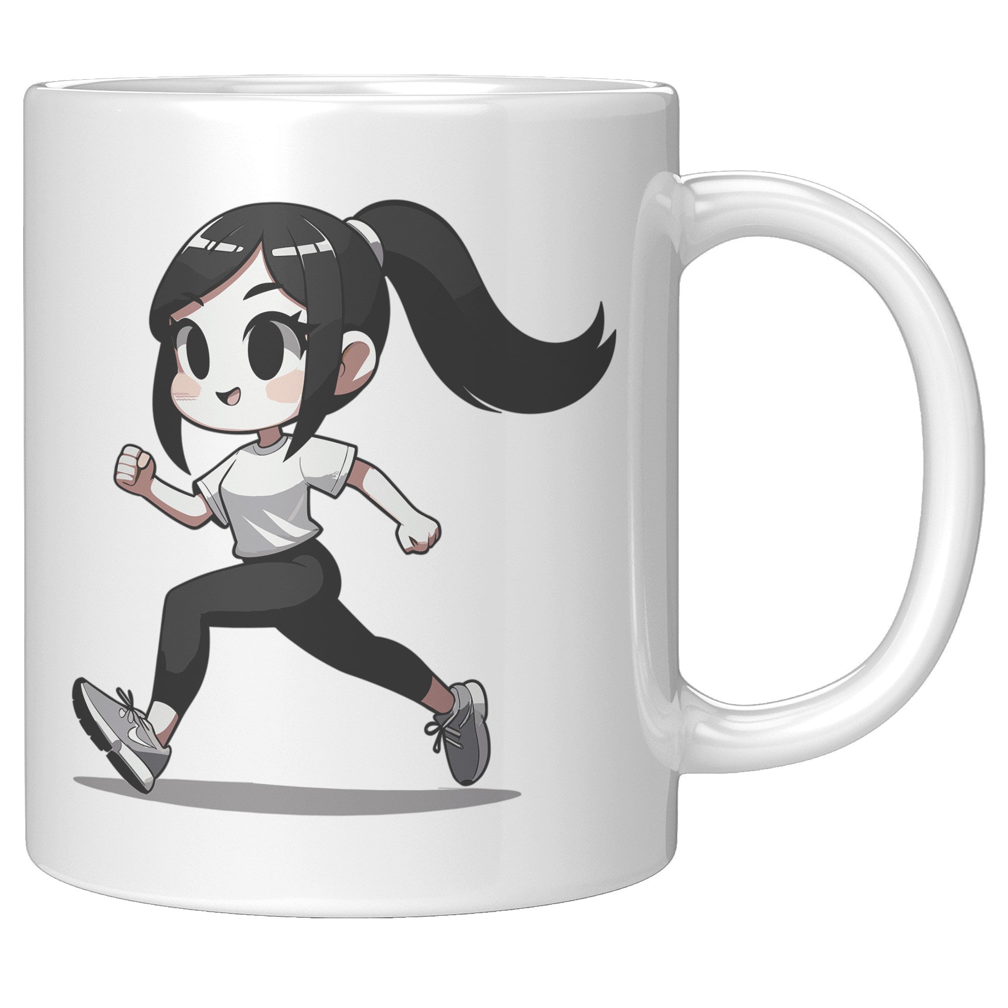 "Female Runner Coffee Mug - Inspirational Running Quotes Cup - Perfect Gift for Women Runners - Motivational Marathoner's Morning Brew" - F