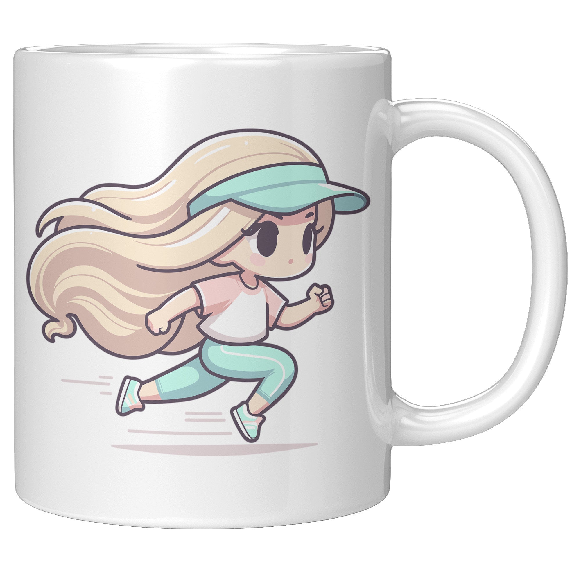 "Female Runner Coffee Mug - Inspirational Running Quotes Cup - Perfect Gift for Women Runners - Motivational Marathoner's Morning Brew" - R
