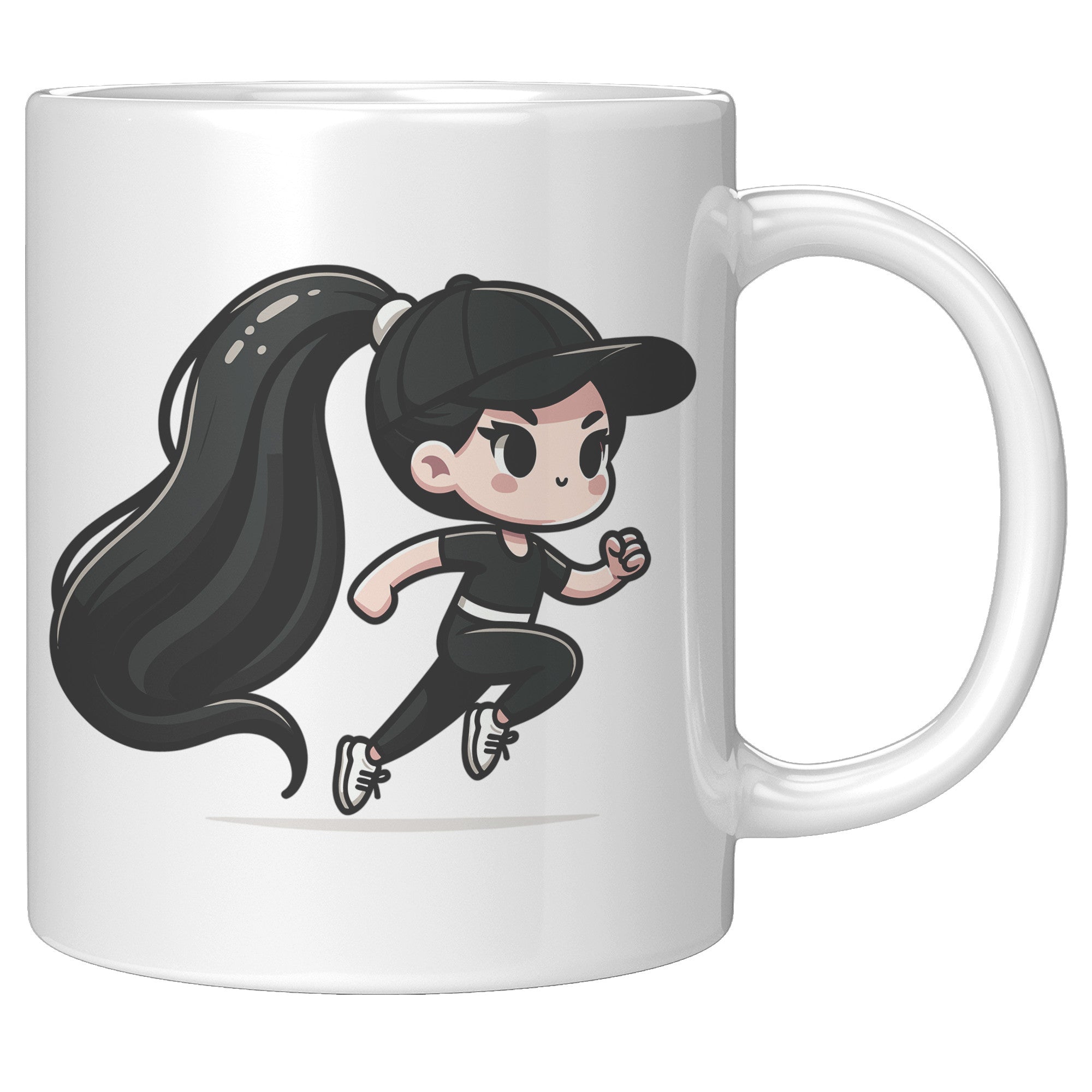 "Female Runner Coffee Mug - Inspirational Running Quotes Cup - Perfect Gift for Women Runners - Motivational Marathoner's Morning Brew" - G