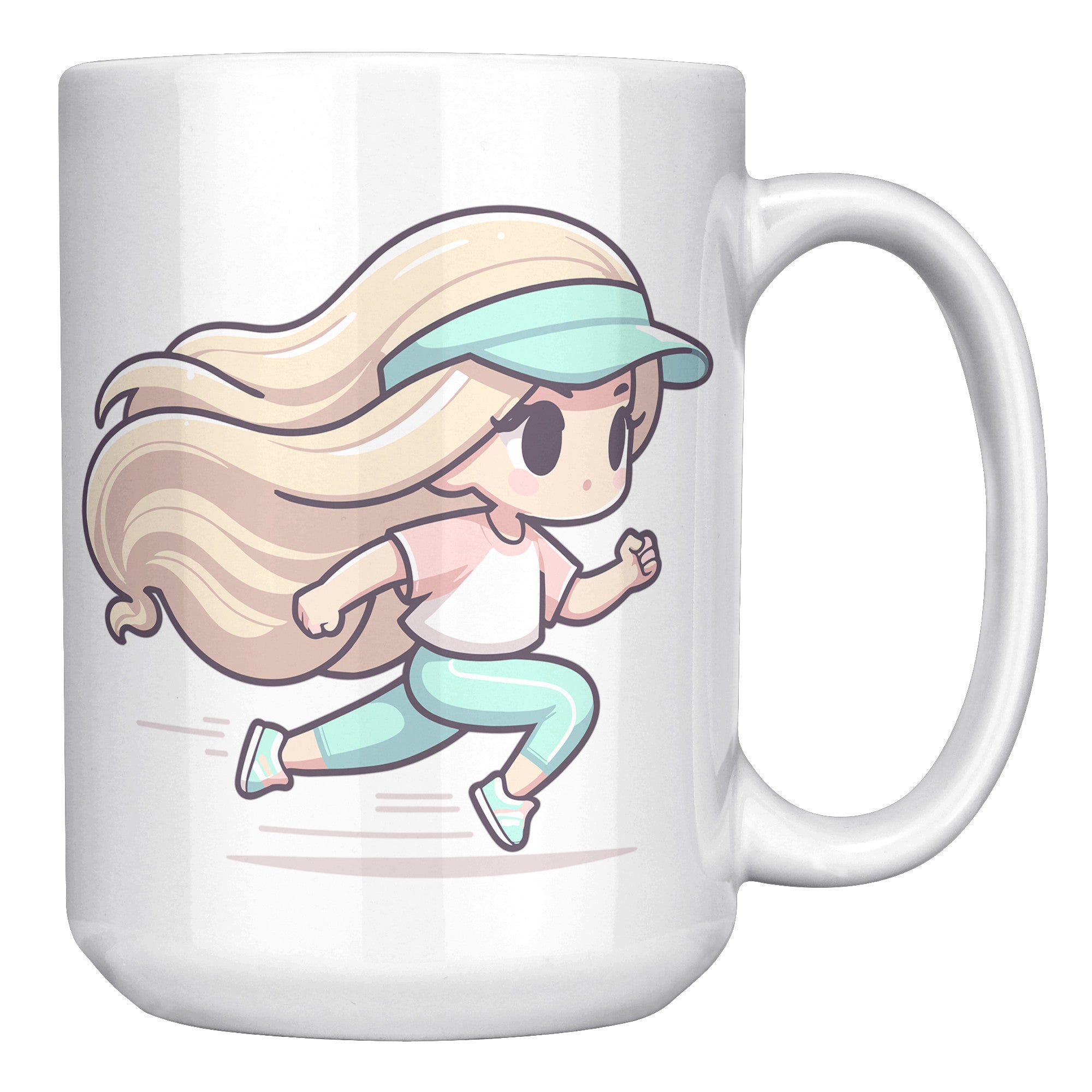 "Female Runner Coffee Mug - Inspirational Running Quotes Cup - Perfect Gift for Women Runners - Motivational Marathoner's Morning Brew" - R1