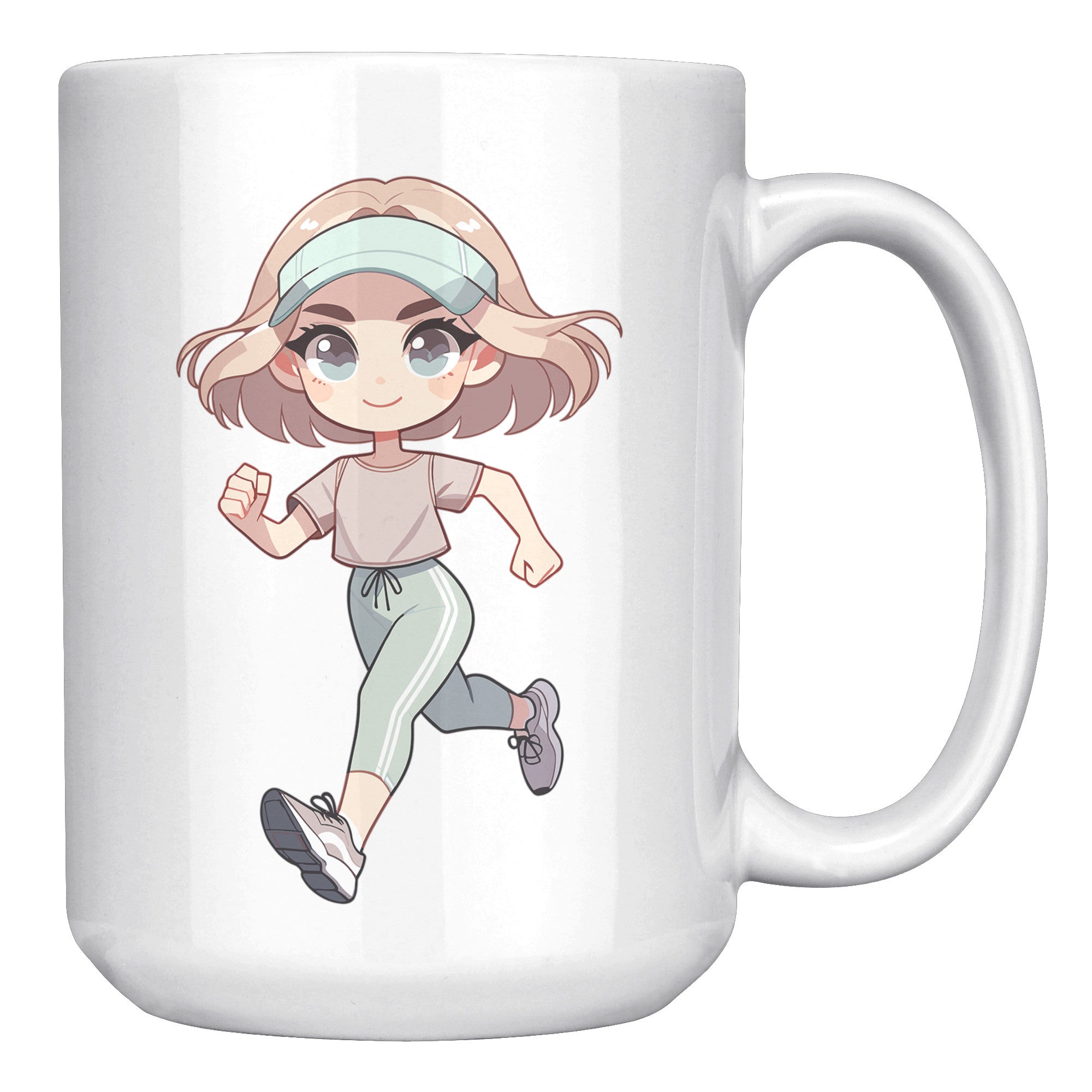 "Female Runner Coffee Mug - Inspirational Running Quotes Cup - Perfect Gift for Women Runners - Motivational Marathoner's Morning Brew" - J1