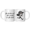 Female Runner Coffee Mug - Inspirational Running Quotes Cup - Perfect Gift for Women Runners - Motivational Marathoner's Morning Brew