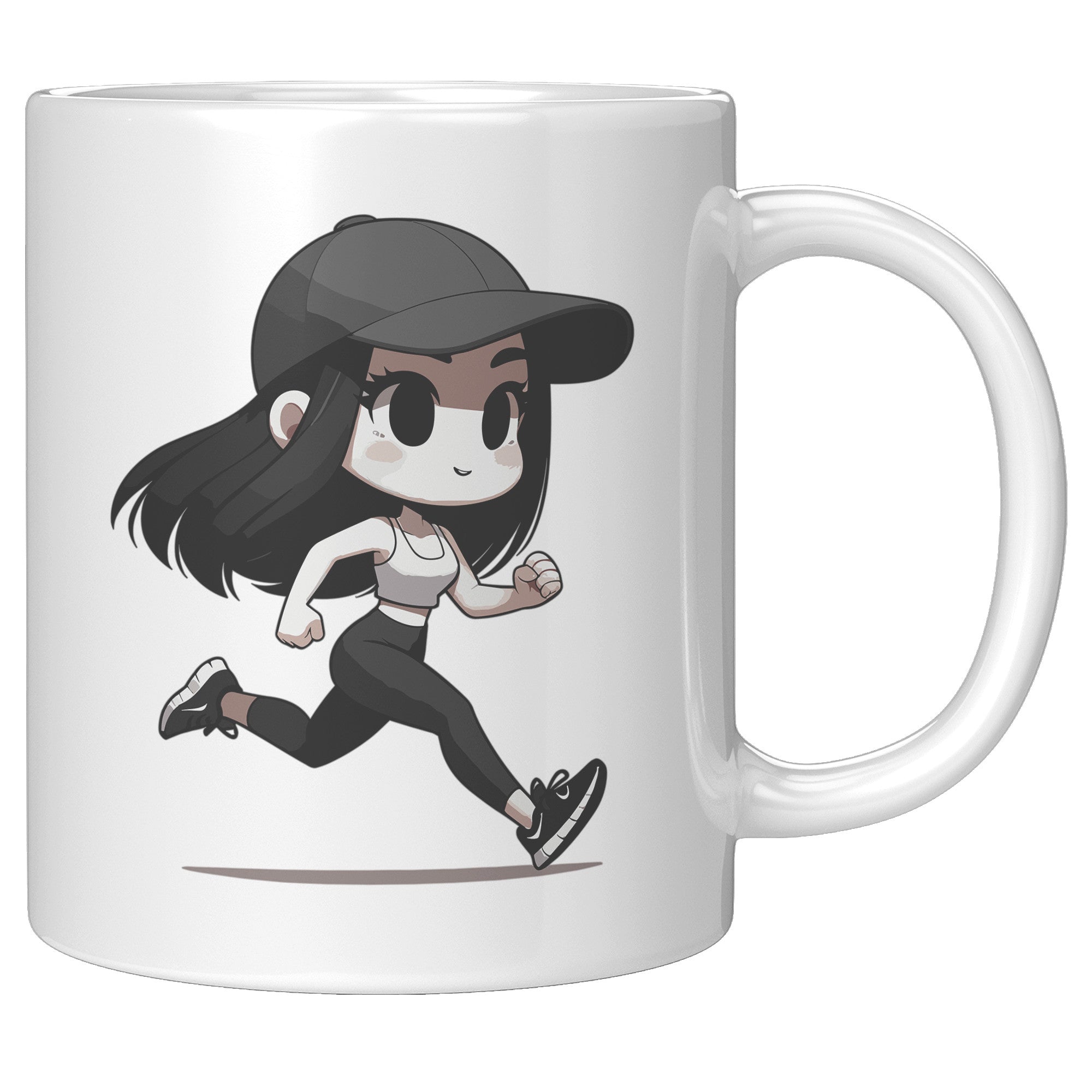 Female Runner Coffee Mug - Inspirational Running Quotes Cup - Perfect Gift for Women Runners - Motivational Marathoner's Morning Brew" - C
