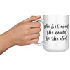 Female Runner Coffee Mug - Inspirational Running Quotes Cup - Perfect Gift for Women Runners - Motivational Marathoner's Morning Brew