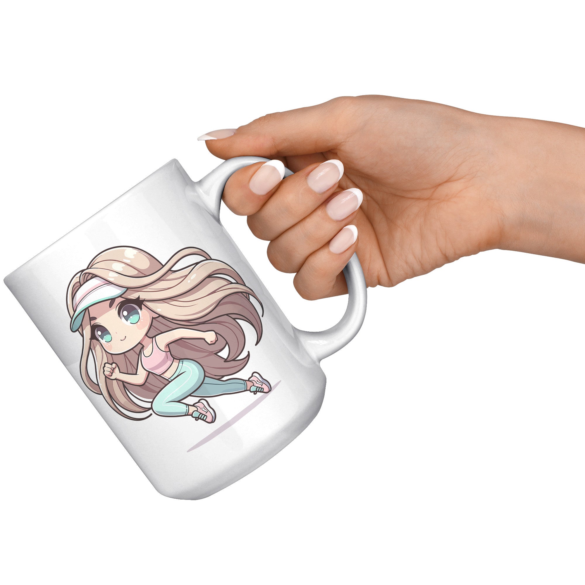 Female Runner Coffee Mug - Inspirational Running Quotes Cup - Perfect Gift for Women Runners - Motivational Marathoner's Morning Brew" - K1