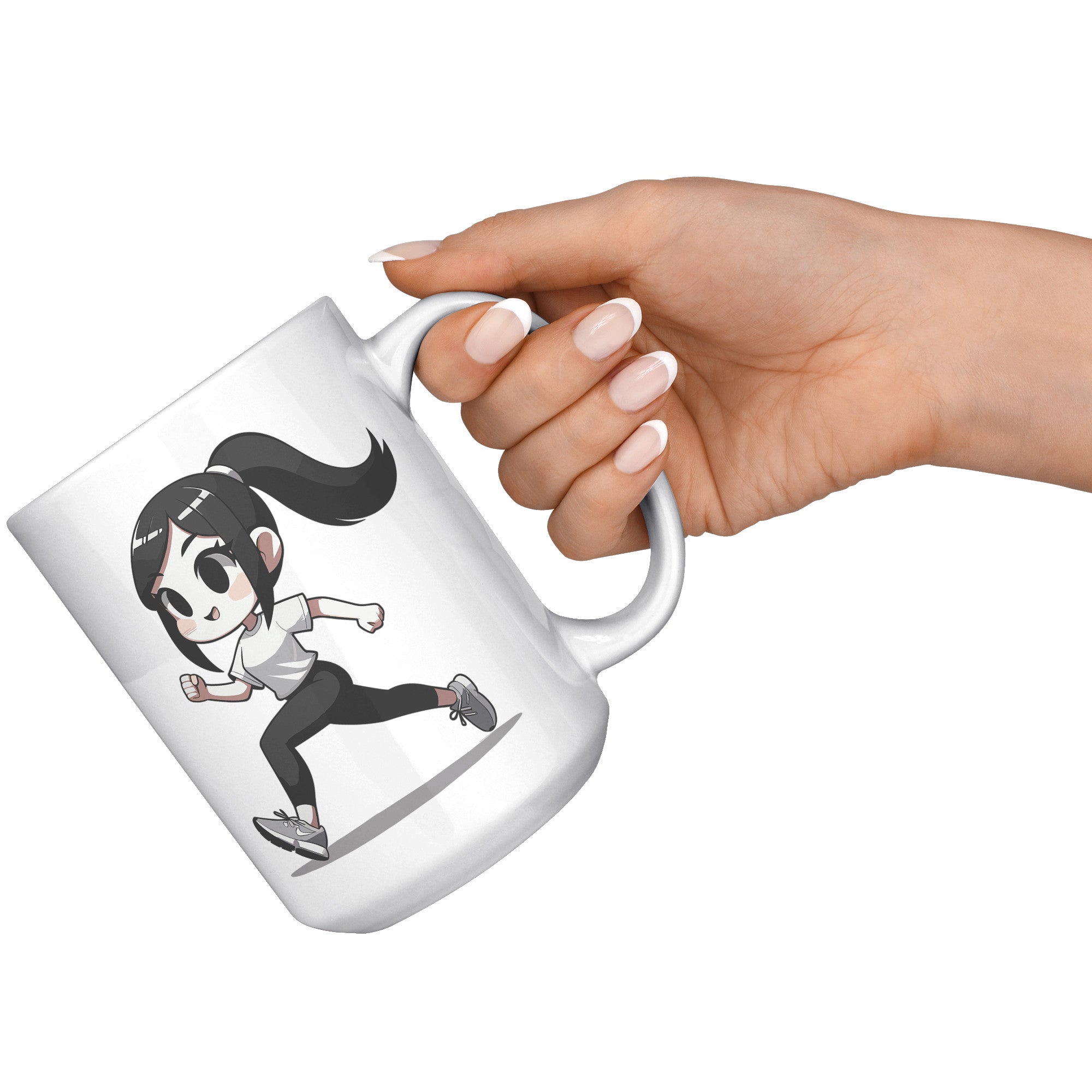 Female Runner Coffee Mug - Inspirational Running Quotes Cup - Perfect Gift for Women Runners - Motivational Marathoner's Morning Brew" - F1
