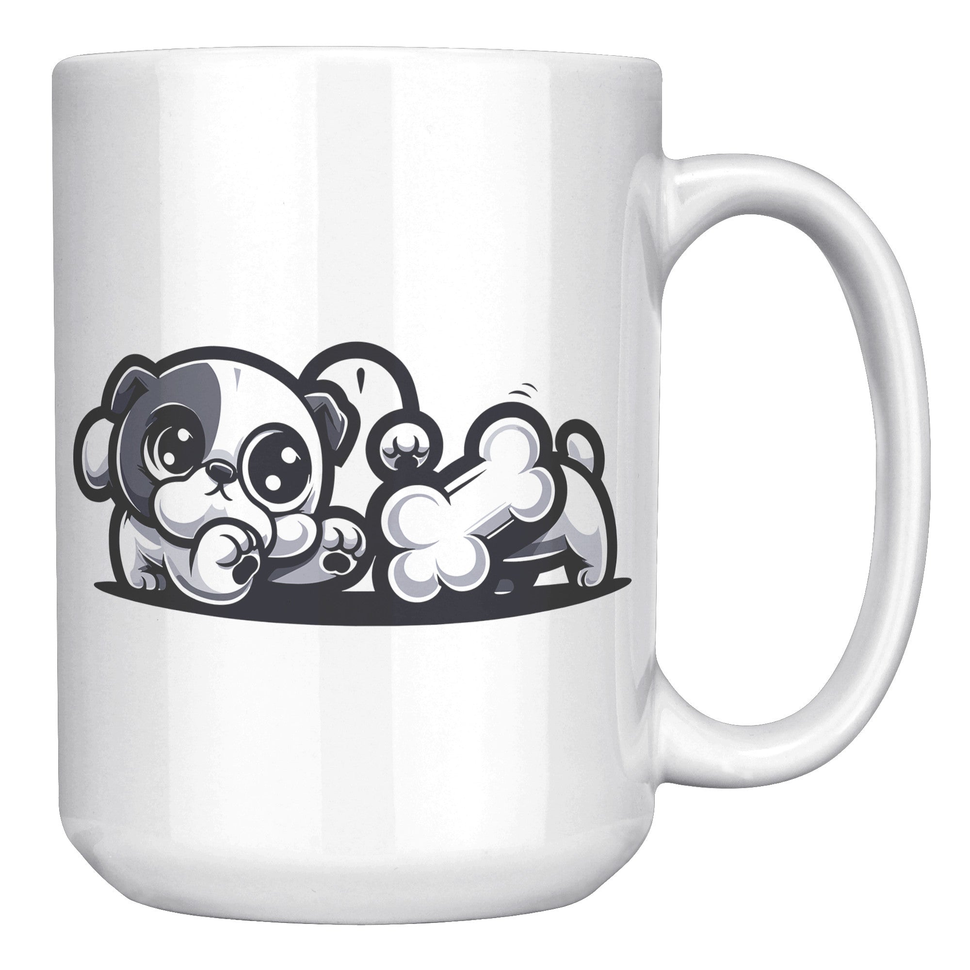 15oz French Bulldog Cartoon Coffee Mug - Frenchie Lover Coffee Mug - Perfect Gift for French Bulldog Owners - Adorable Bat-Eared Dog Coffee Mug - I1