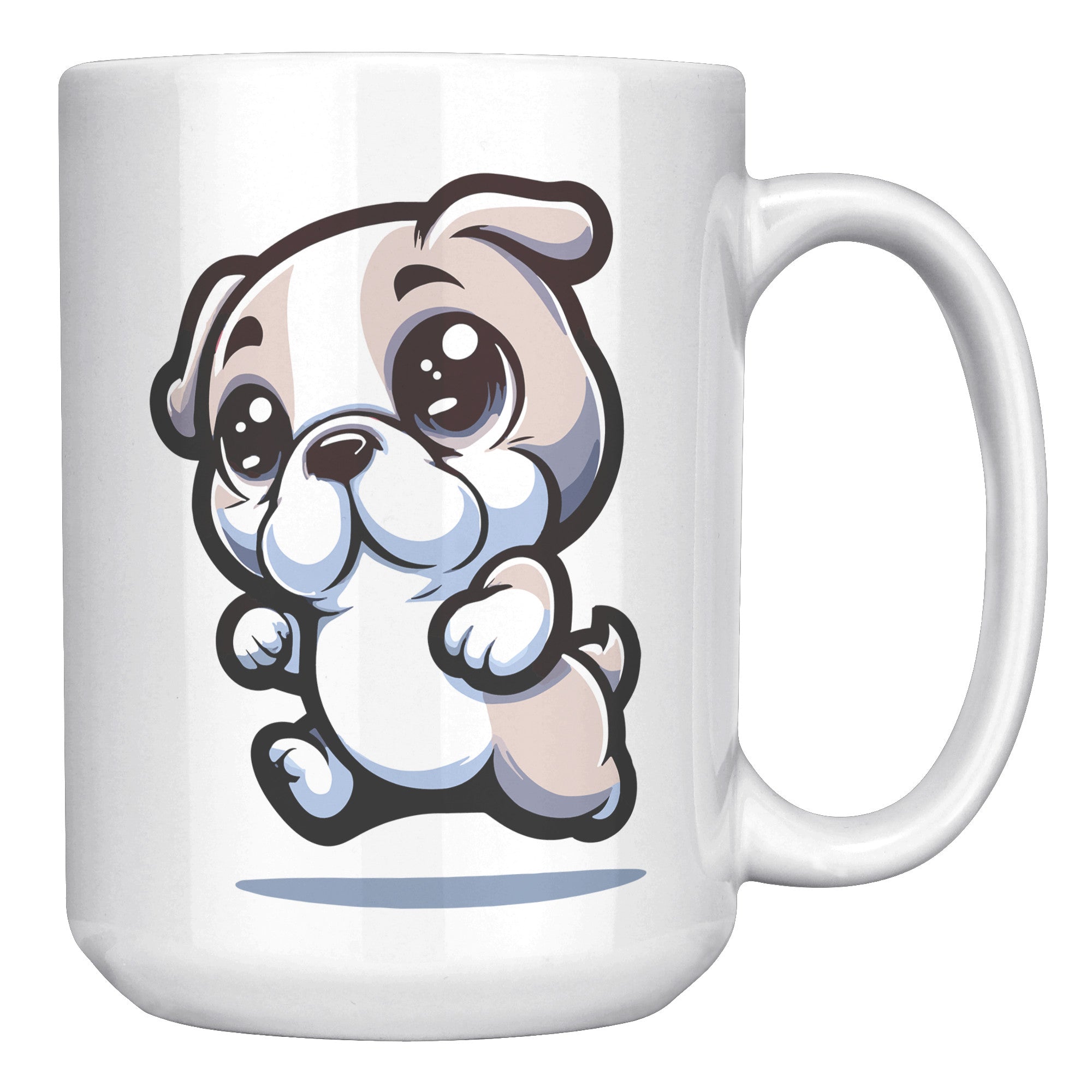 15oz French Bulldog Cartoon Coffee Mug - Frenchie Lover Coffee Mug - Perfect Gift for French Bulldog Owners - Adorable Bat-Eared Dog Coffee Mug - L1