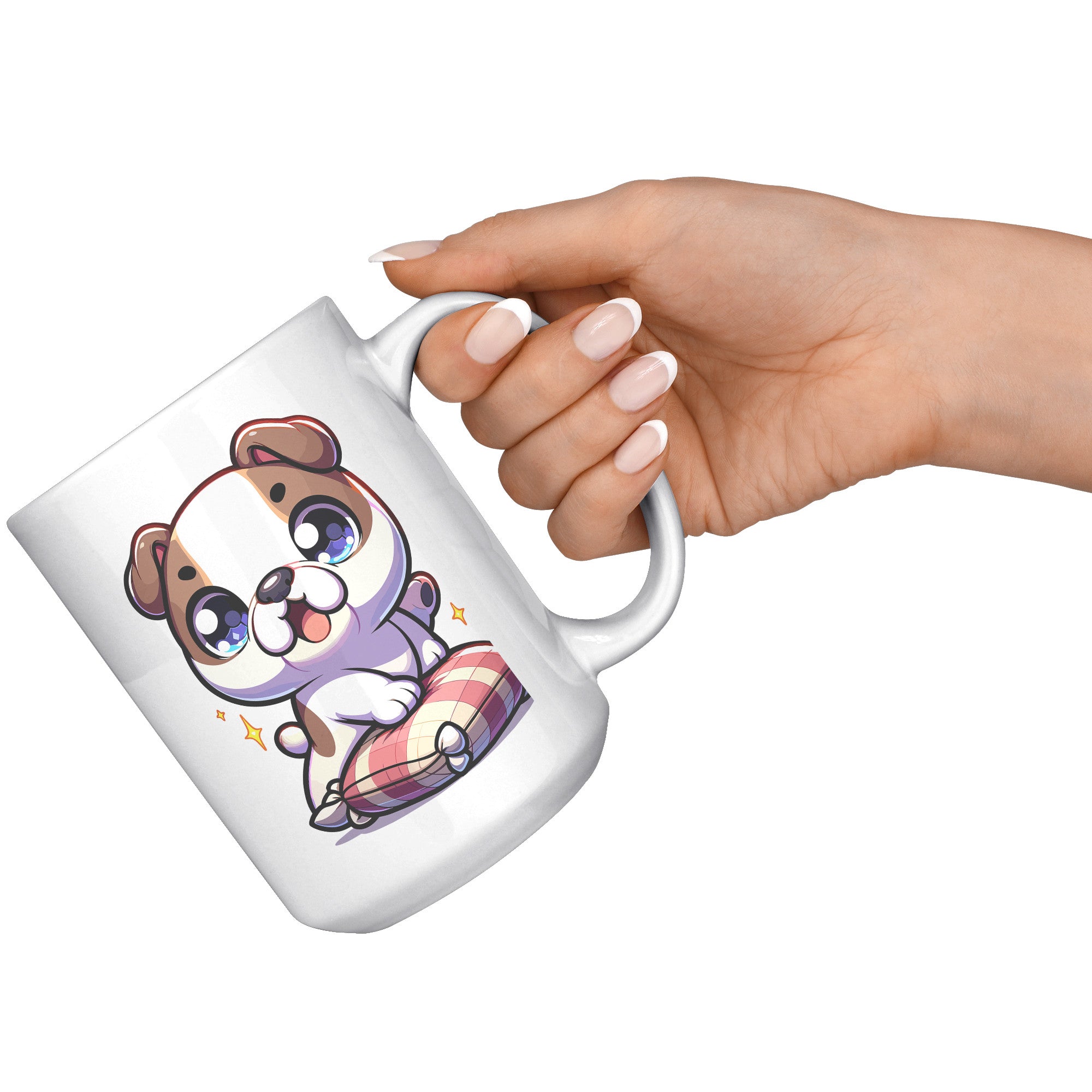 15oz French Bulldog Cartoon Coffee Mug - Frenchie Lover Coffee Mug - Perfect Gift for French Bulldog Owners - Adorable Bat-Eared Dog Coffee Mug - N1