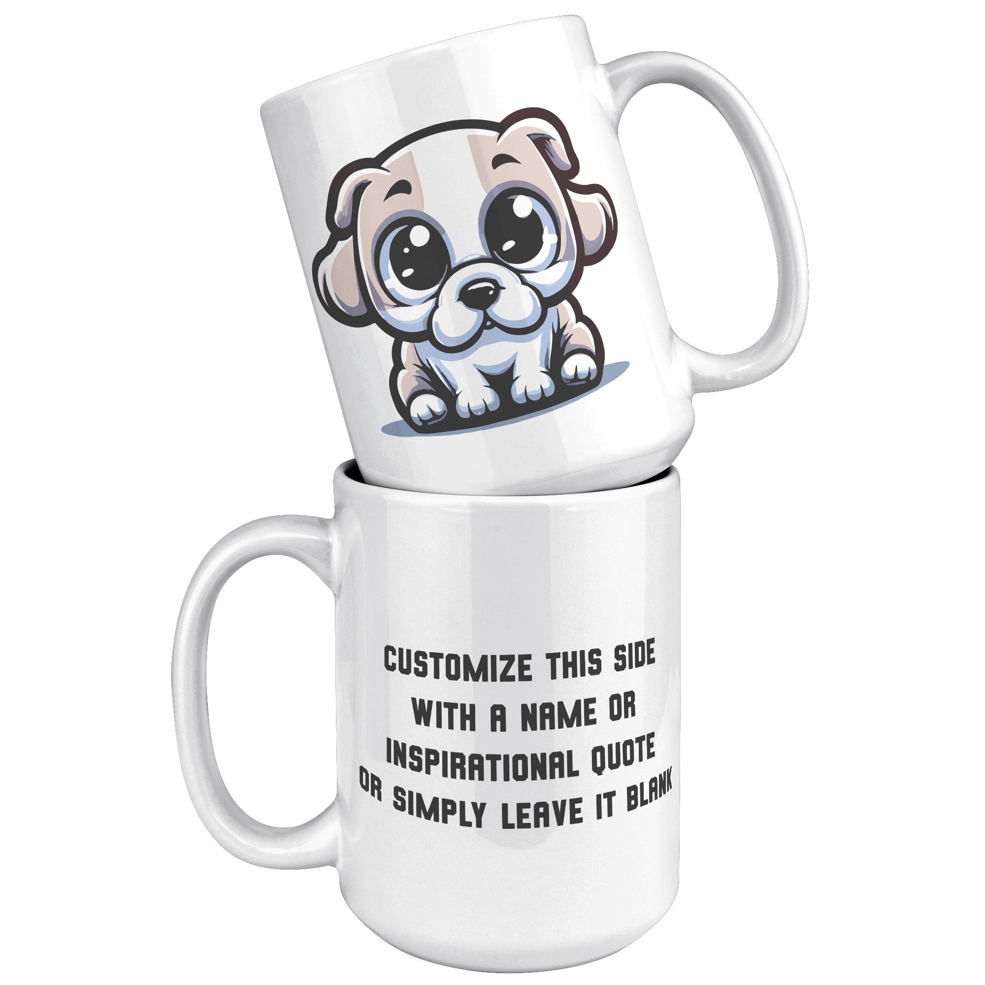 15oz French Bulldog Cartoon Coffee Mug - Frenchie Lover Coffee Mug - Perfect Gift for French Bulldog Owners - Adorable Bat-Eared Dog Coffee Mug - K1